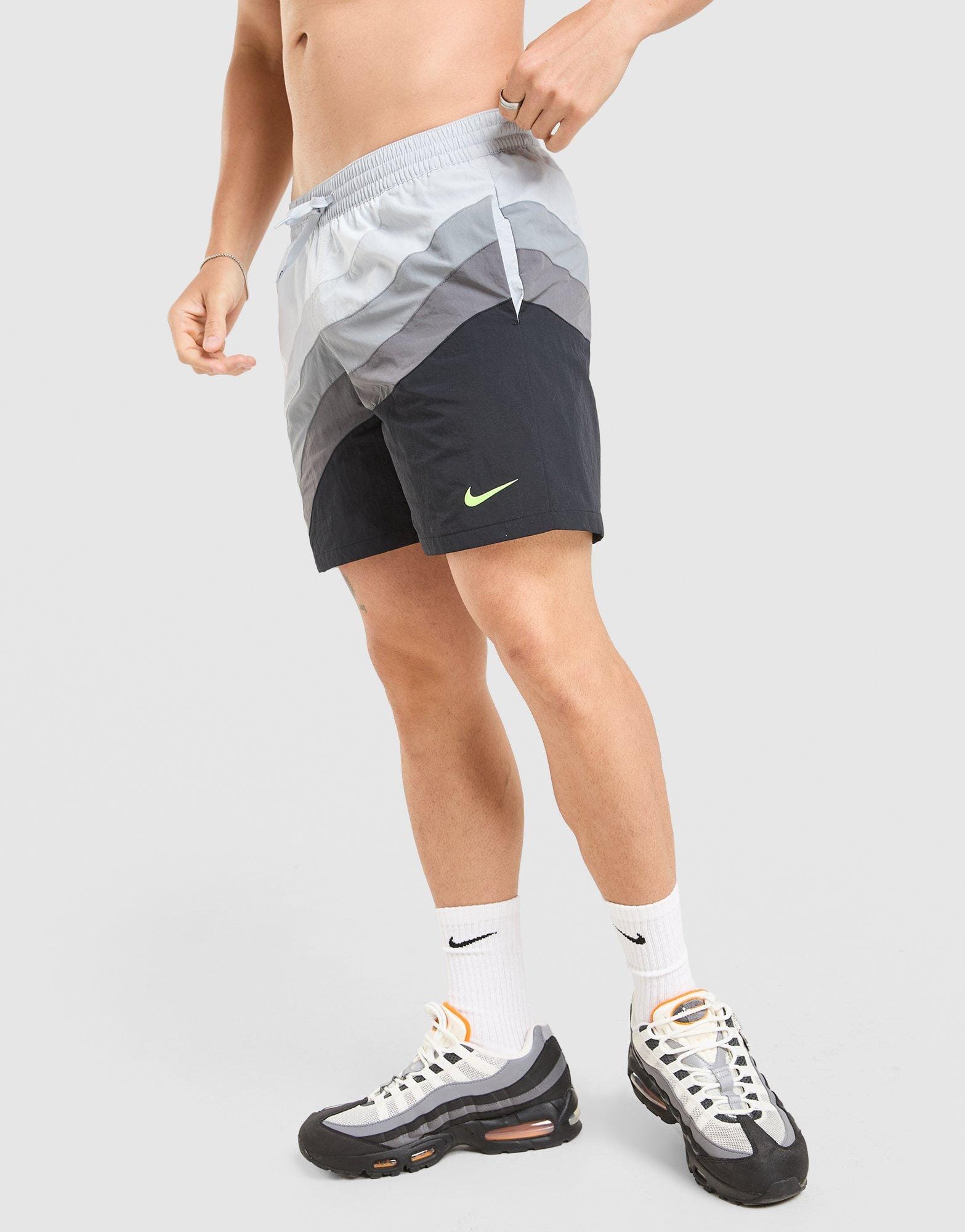 Nike Swim Beach Air Max Colorblock Gray Swimsuit