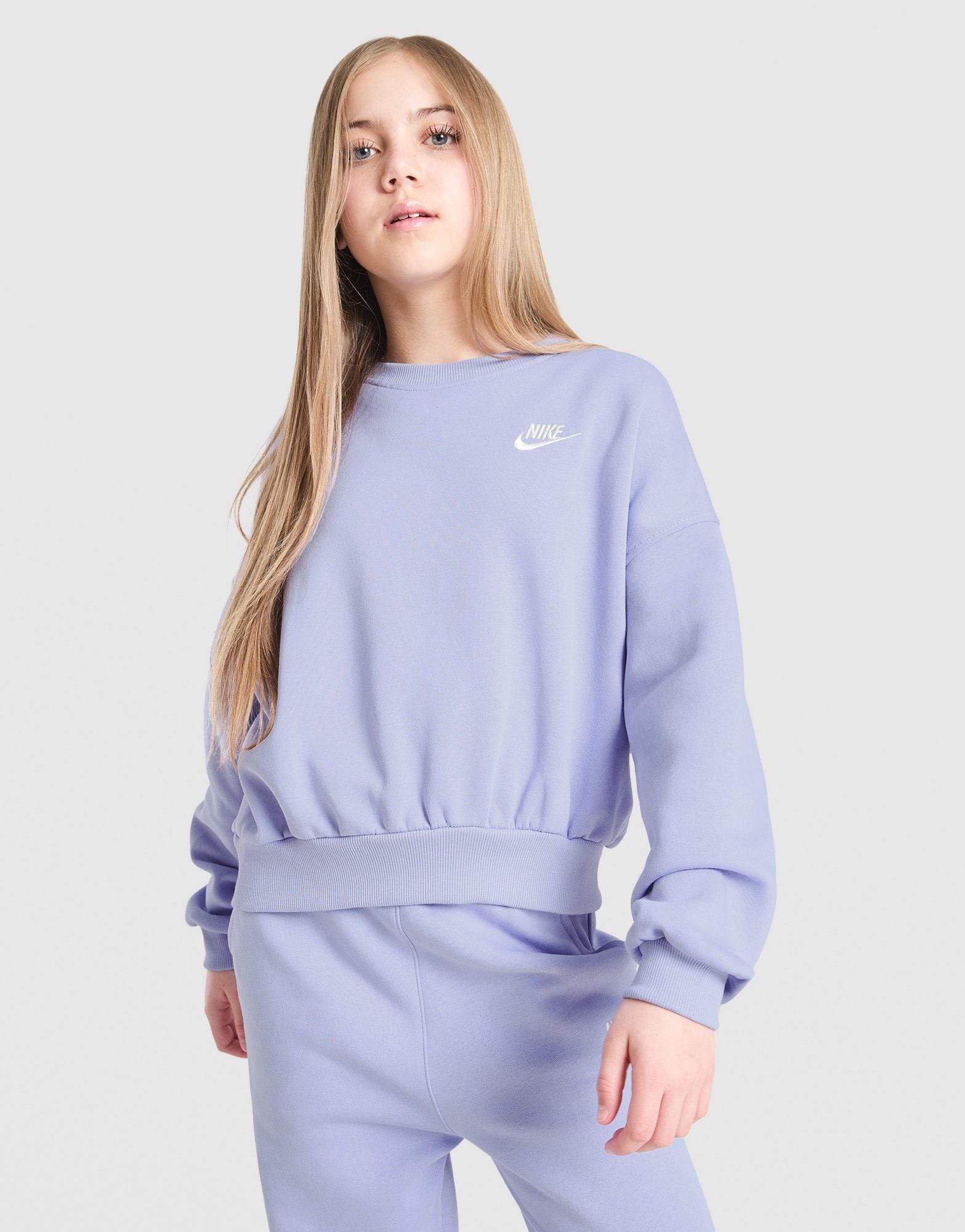 Nike Girls' Club Crop Crew Sweatshirt Junior