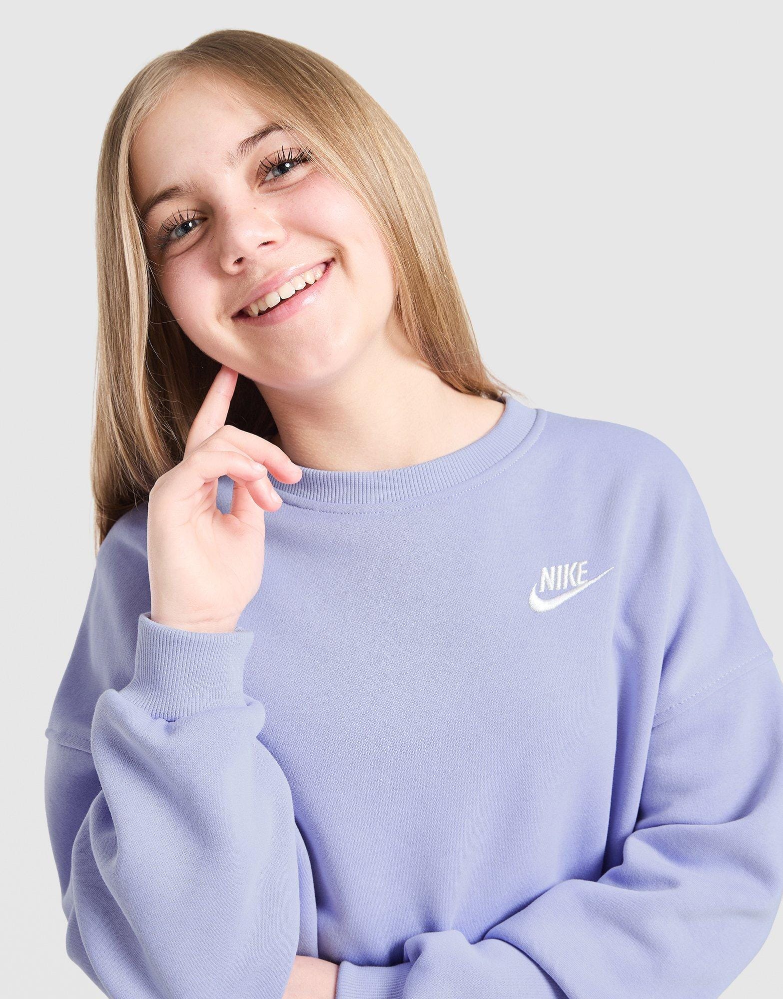 Nike Girls' Club Crop Crew Sweatshirt Junior