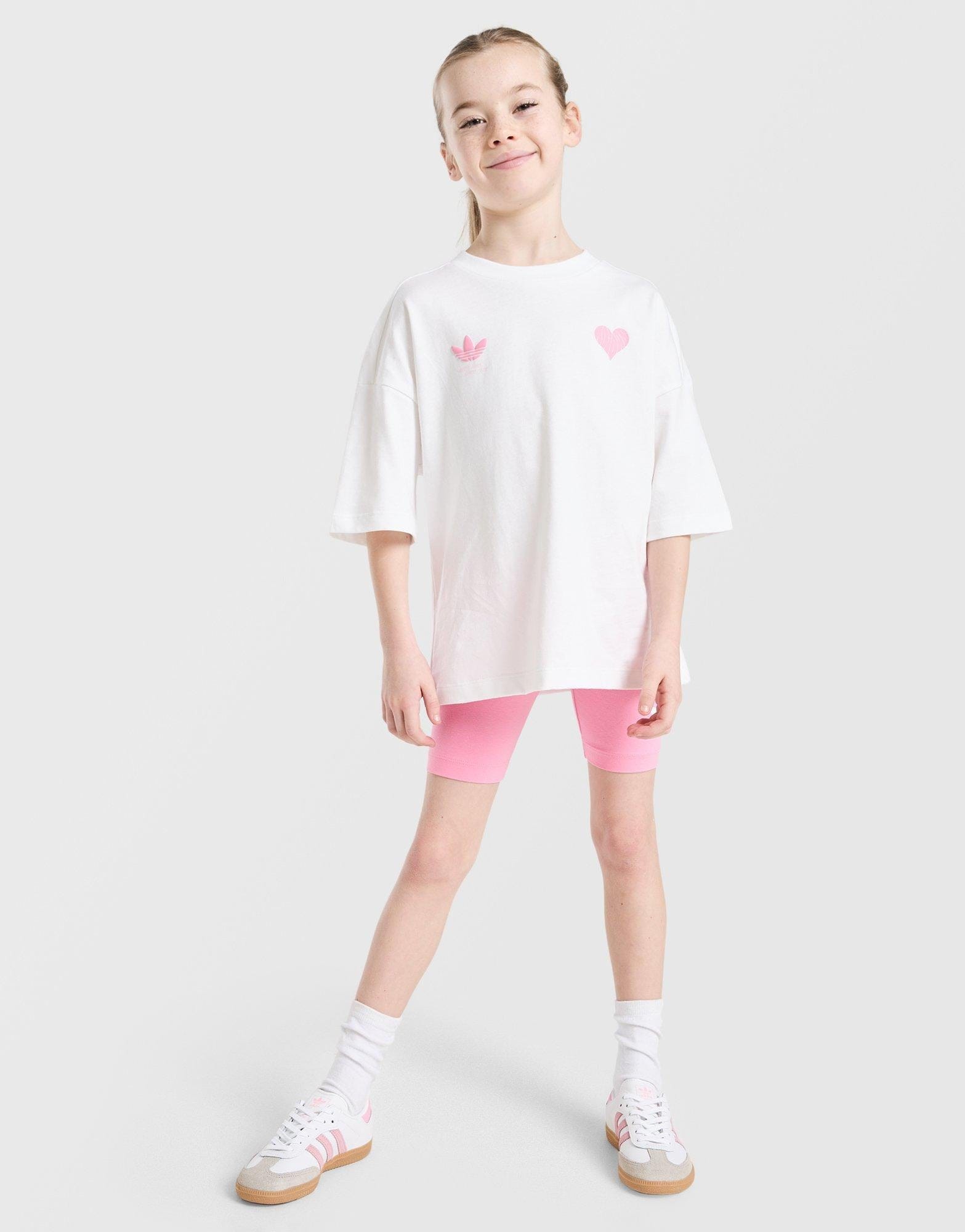 adidas Girls' Heart Print T-Shirt/Shorts Set Children