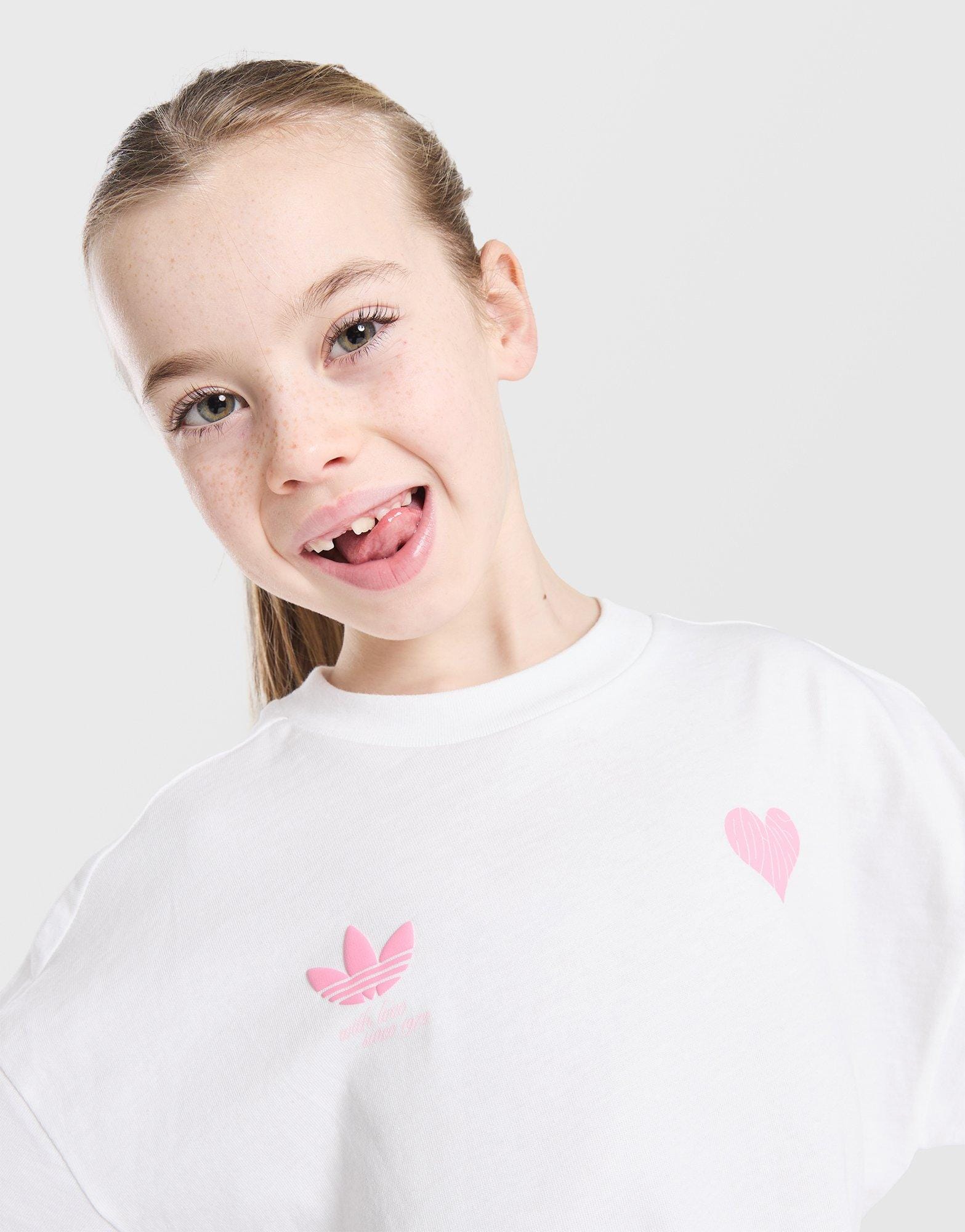 adidas Girls' Heart Print T-Shirt/Shorts Set Children