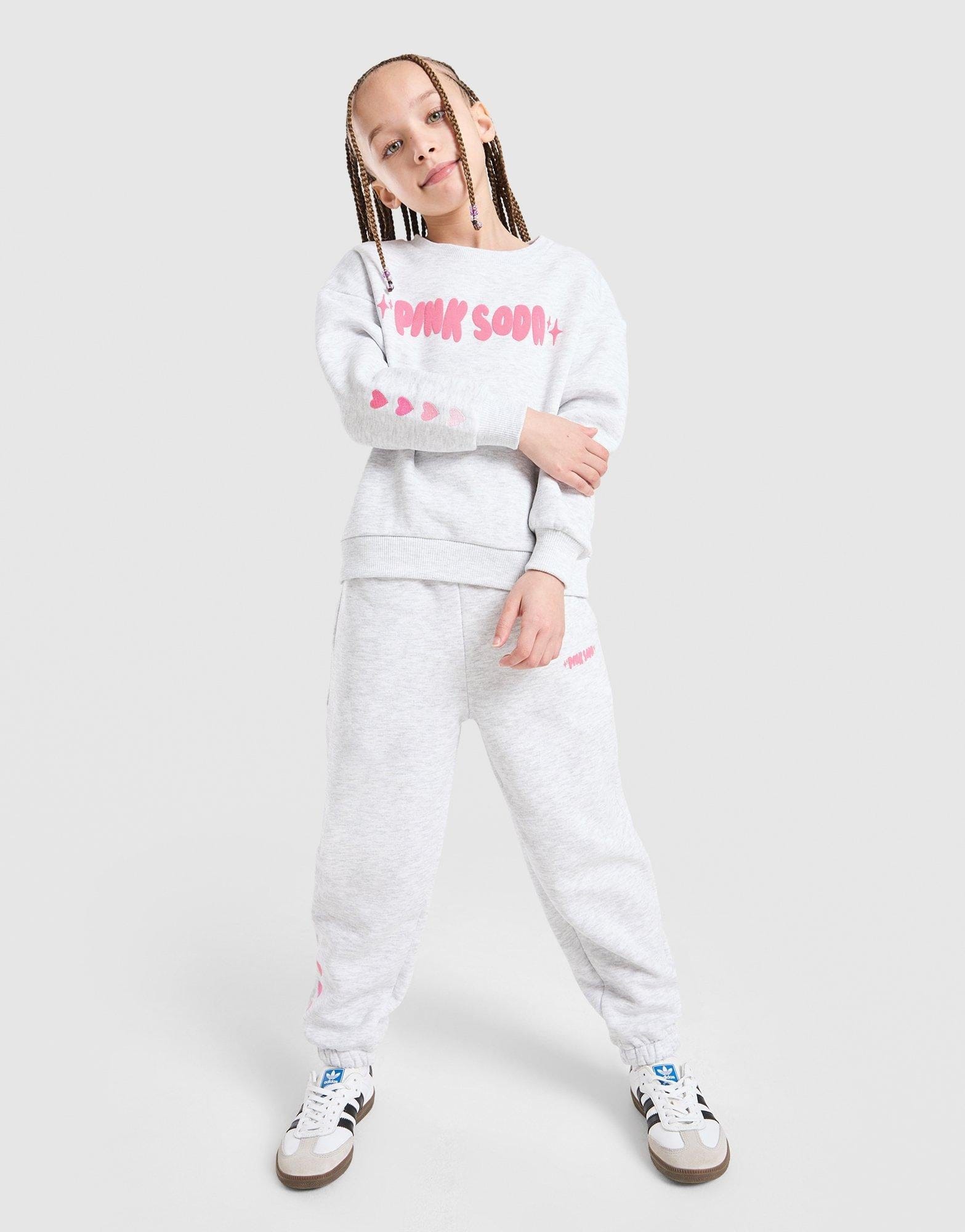 Pink Soda Sport Girls' Fade Crew/Joggers Tracksuit Children