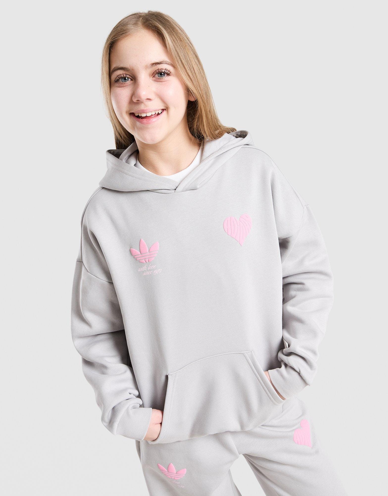 adidas Girls' Heart Overhead Hoodie Junior
