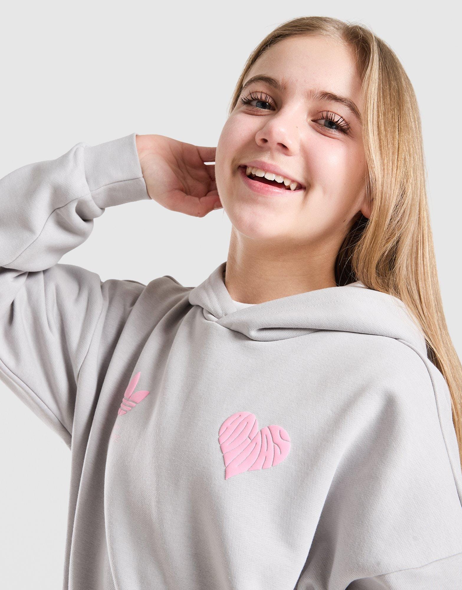 adidas Girls' Heart Overhead Hoodie Junior