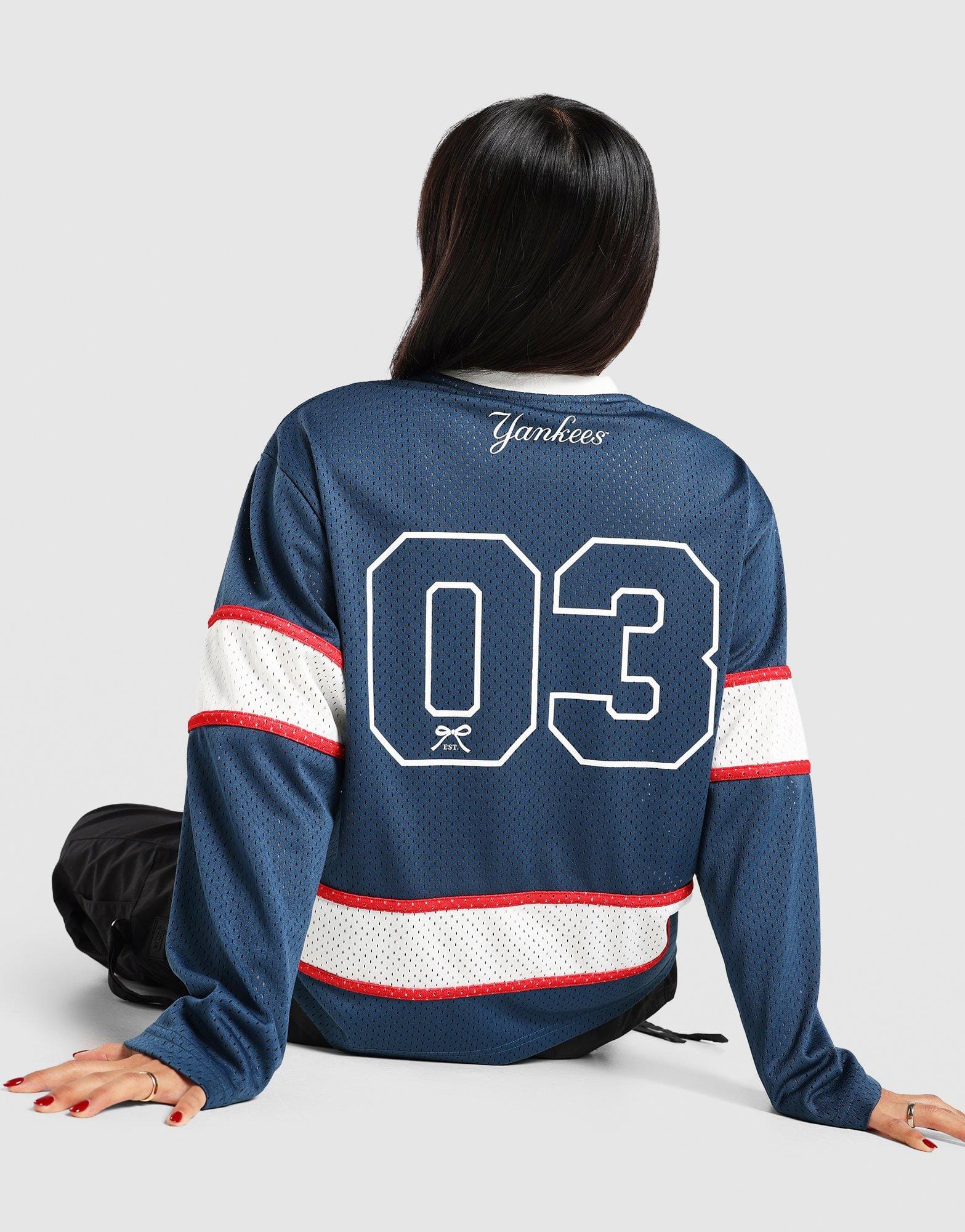 Majestic New York Panel Mesh Long Sleeve T-Shirt