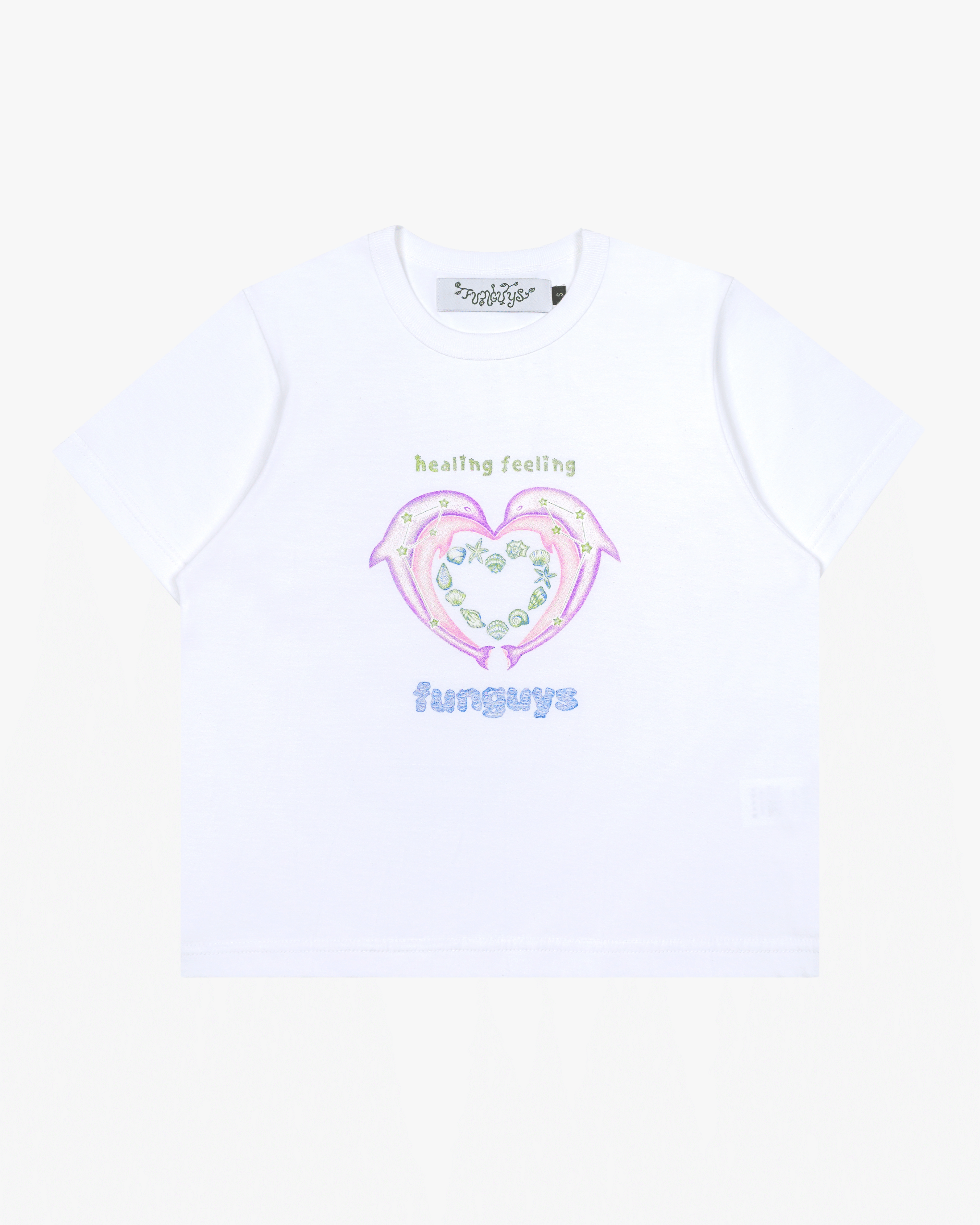 FUNGUYS - Men's Dolphin Baby Tee - (White)