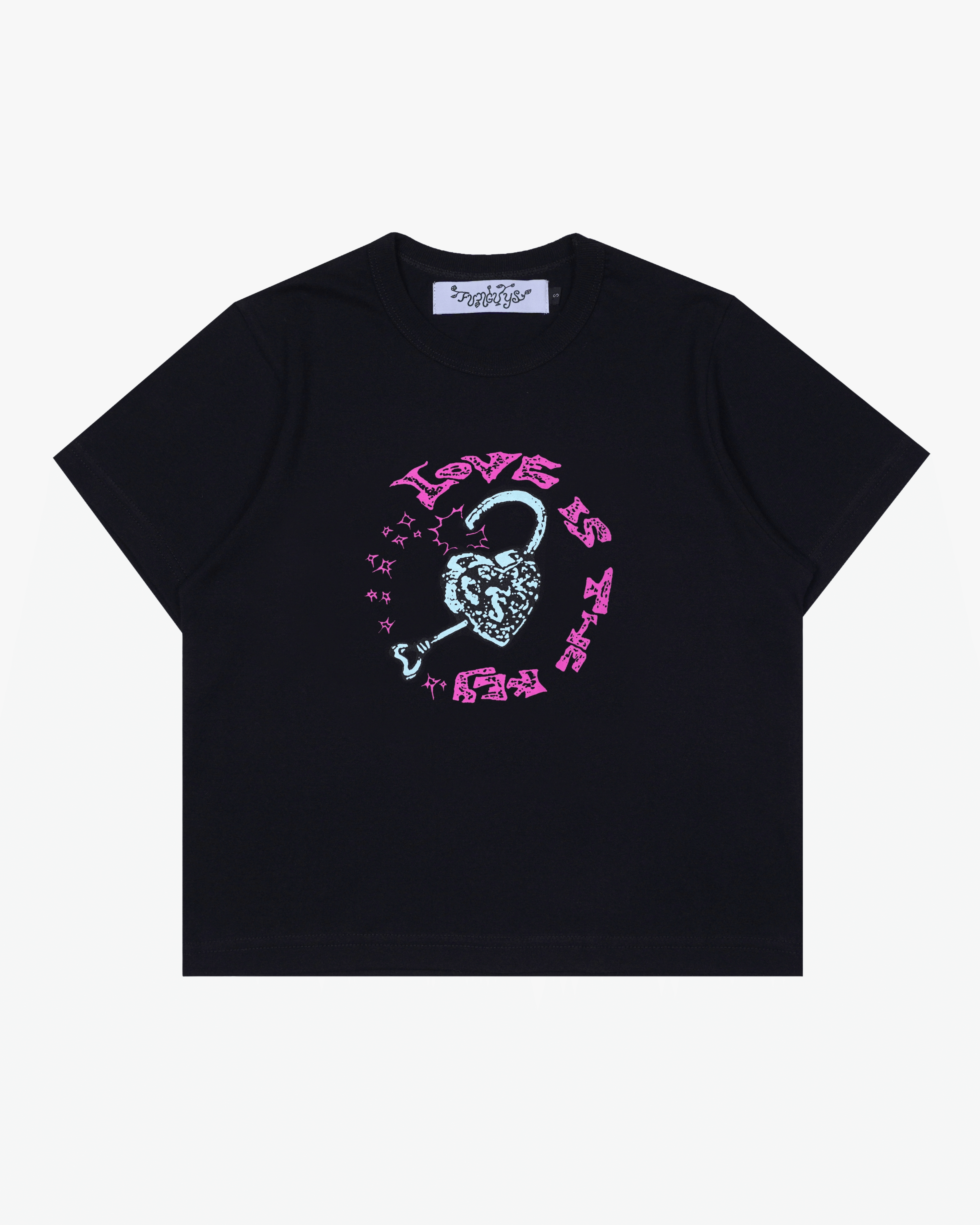 FUNGUYS - Men's Love Is The Key Baby Tee - (Black)