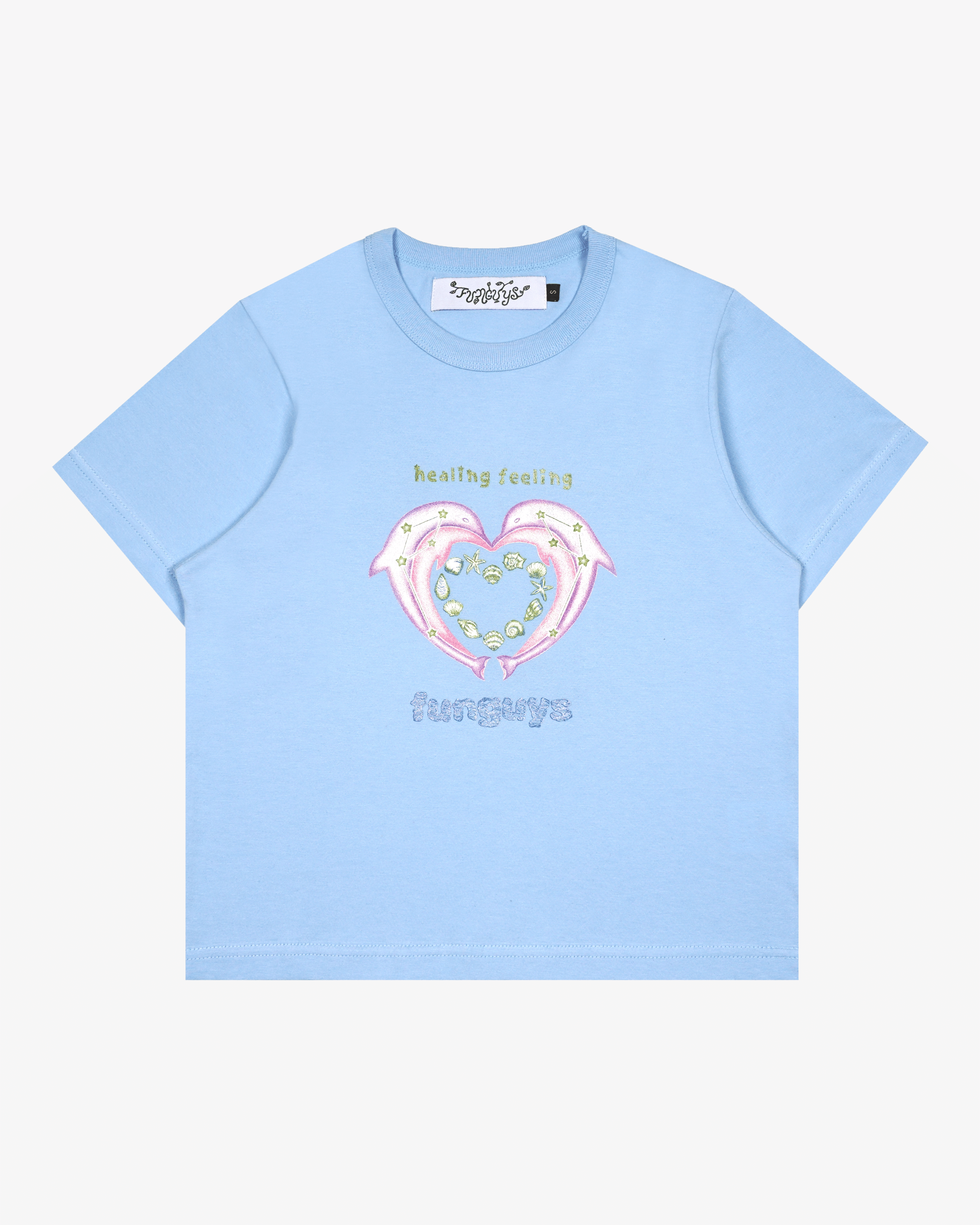 FUNGUYS - Men's Dolphin Baby Tee - (Blue)