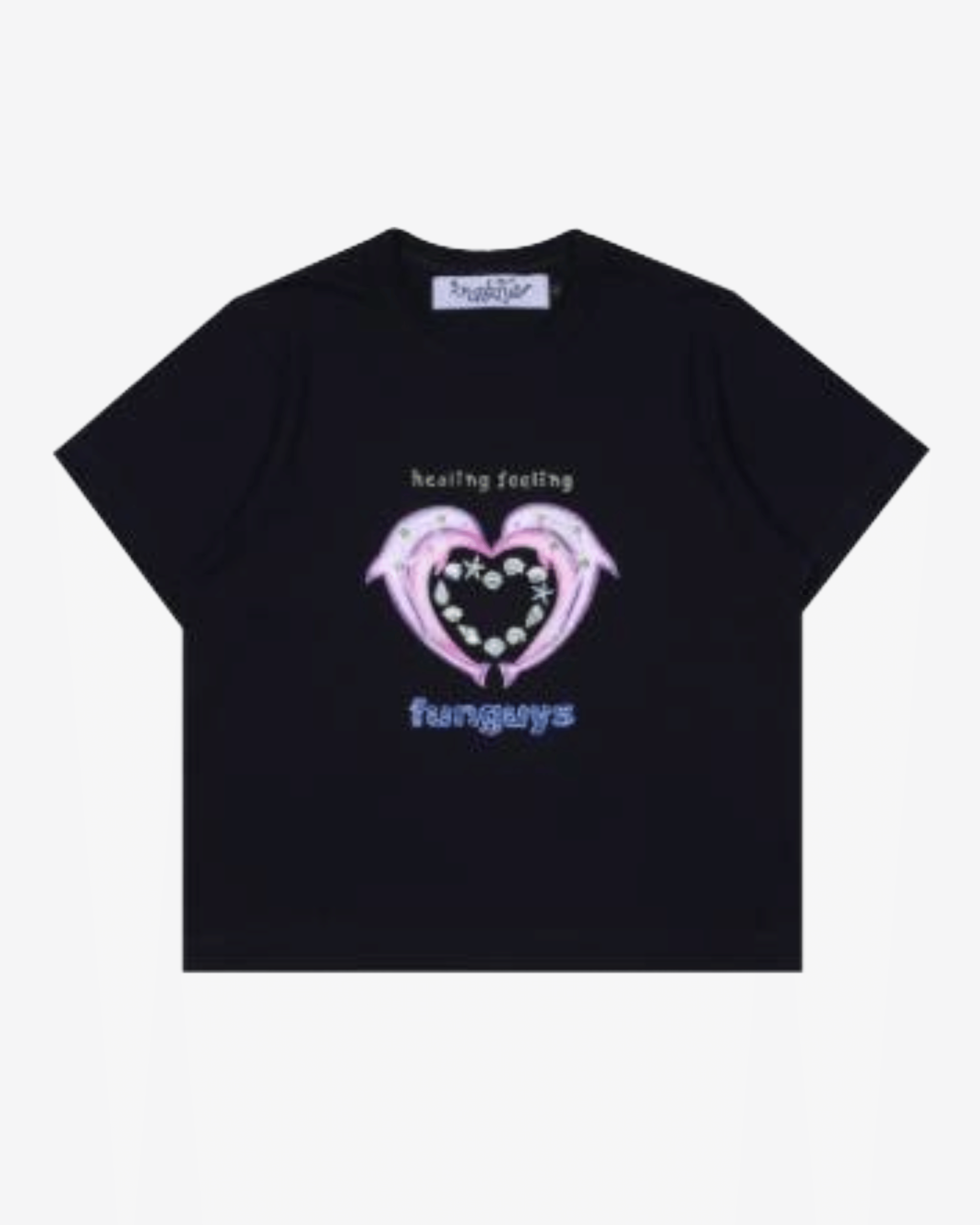 FUNGUYS - Men's Dolphin Baby Tee - (Black)