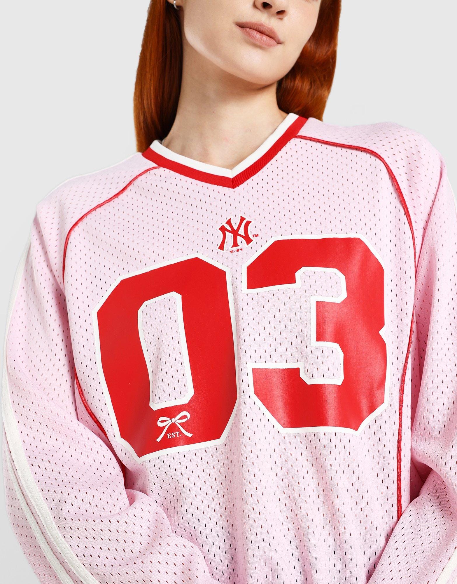 Majestic NY Yankees Pipe Mesh Long‑Sleeve T‑Shirt