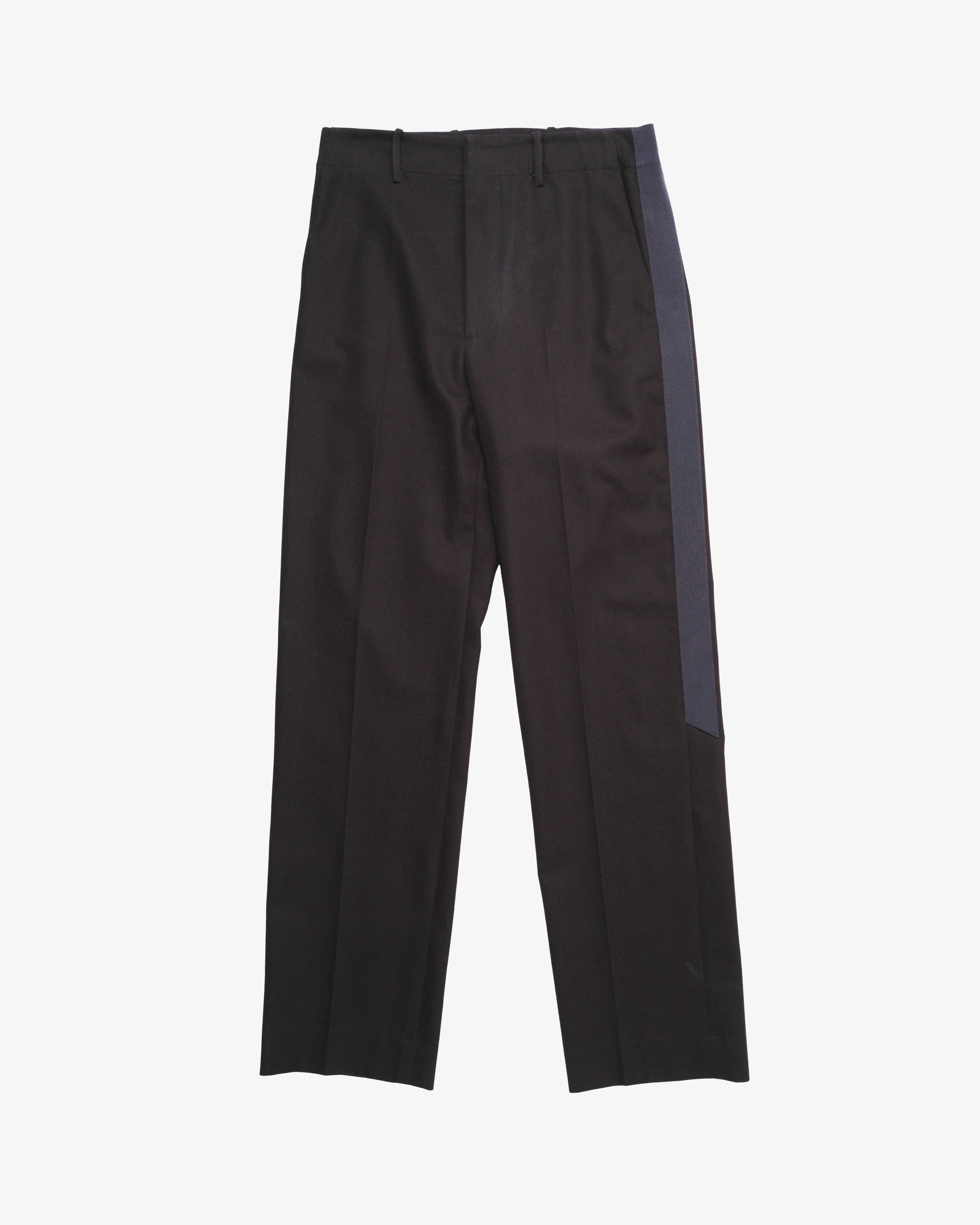 DERRICK - Men's Broken Stripe Tuxedo Trouser - (Charcoal)