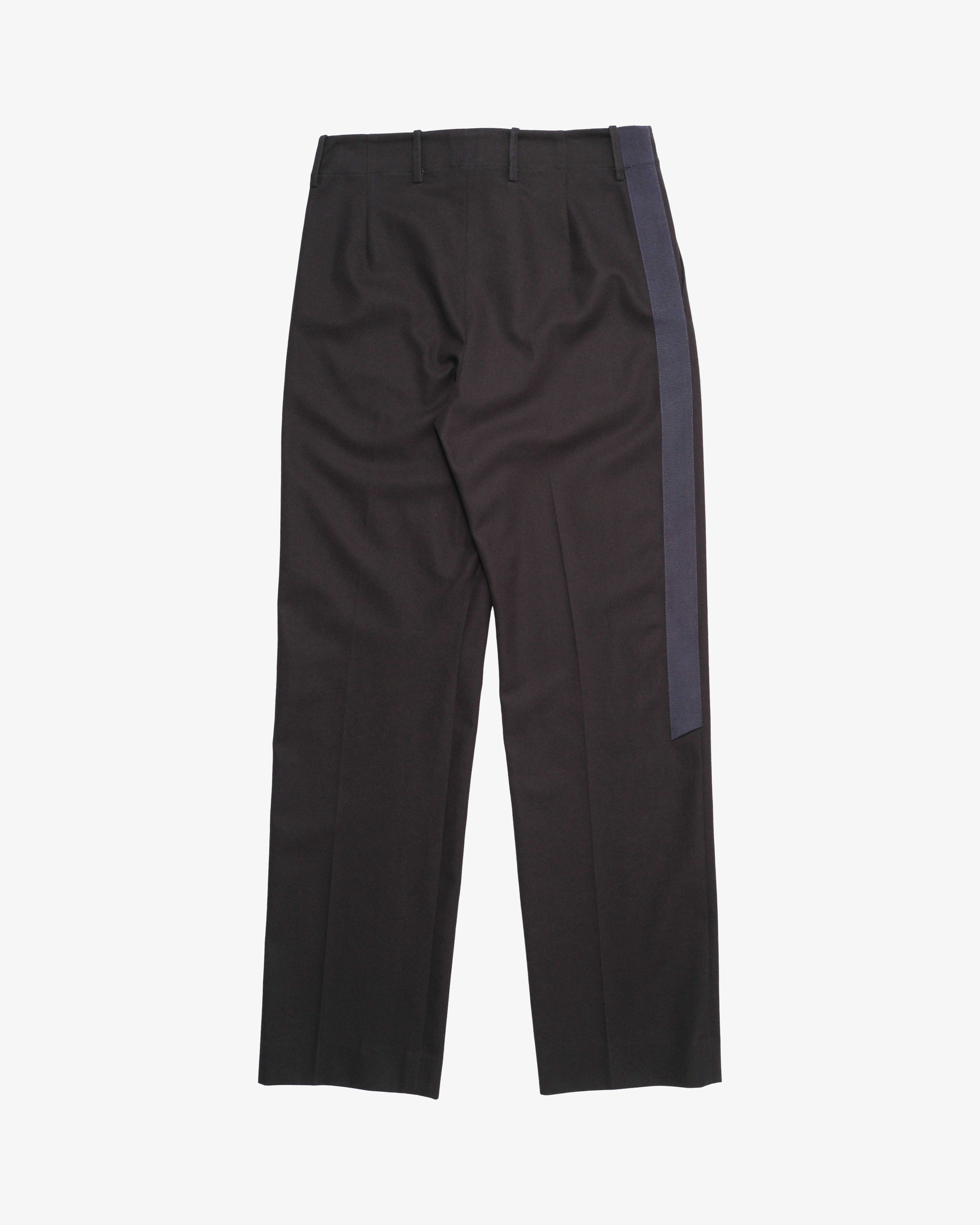 DERRICK - Men's Broken Stripe Tuxedo Trouser - (Charcoal)