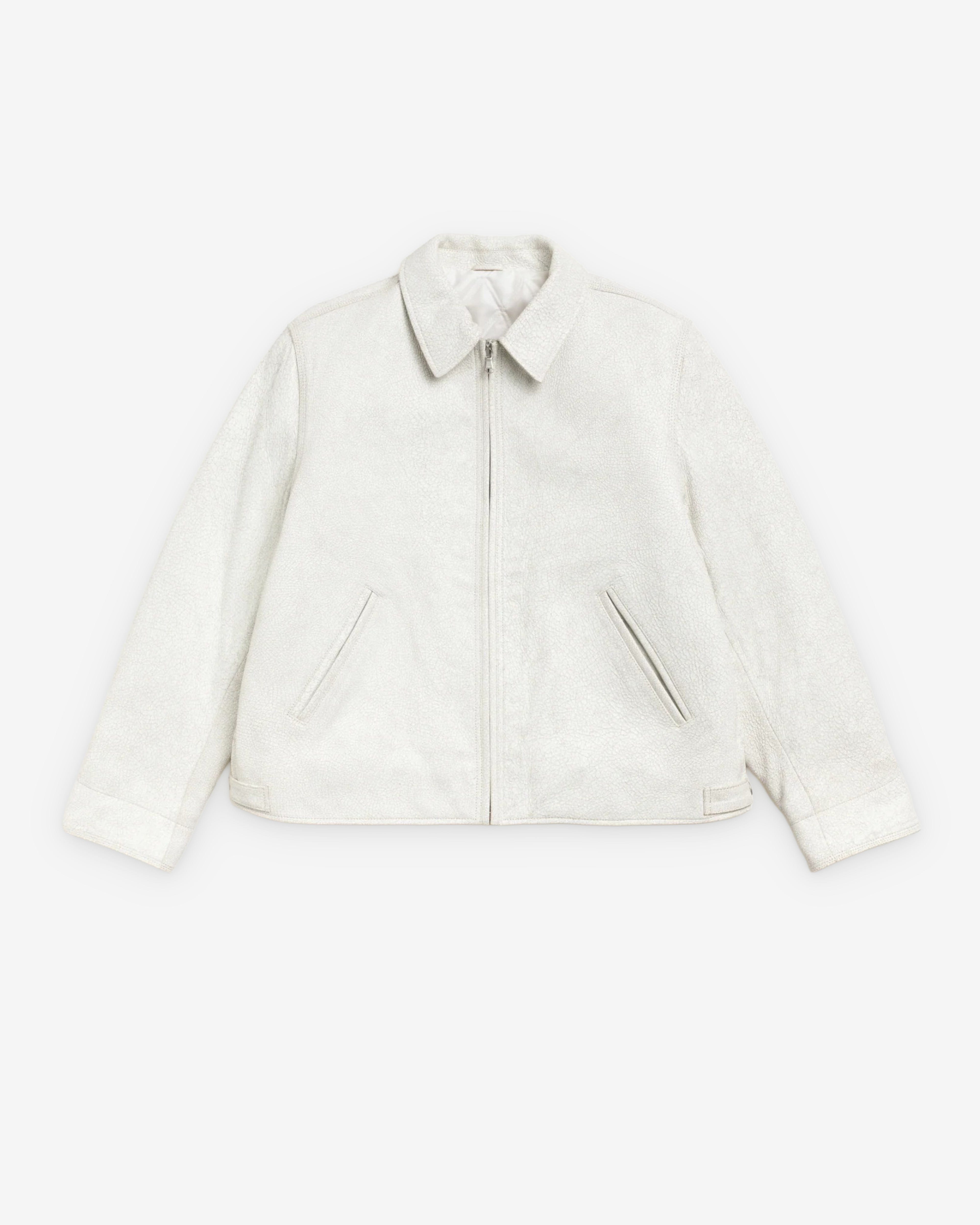 Stüssy - Men's Garage Jacket Cracked Leather - (White)