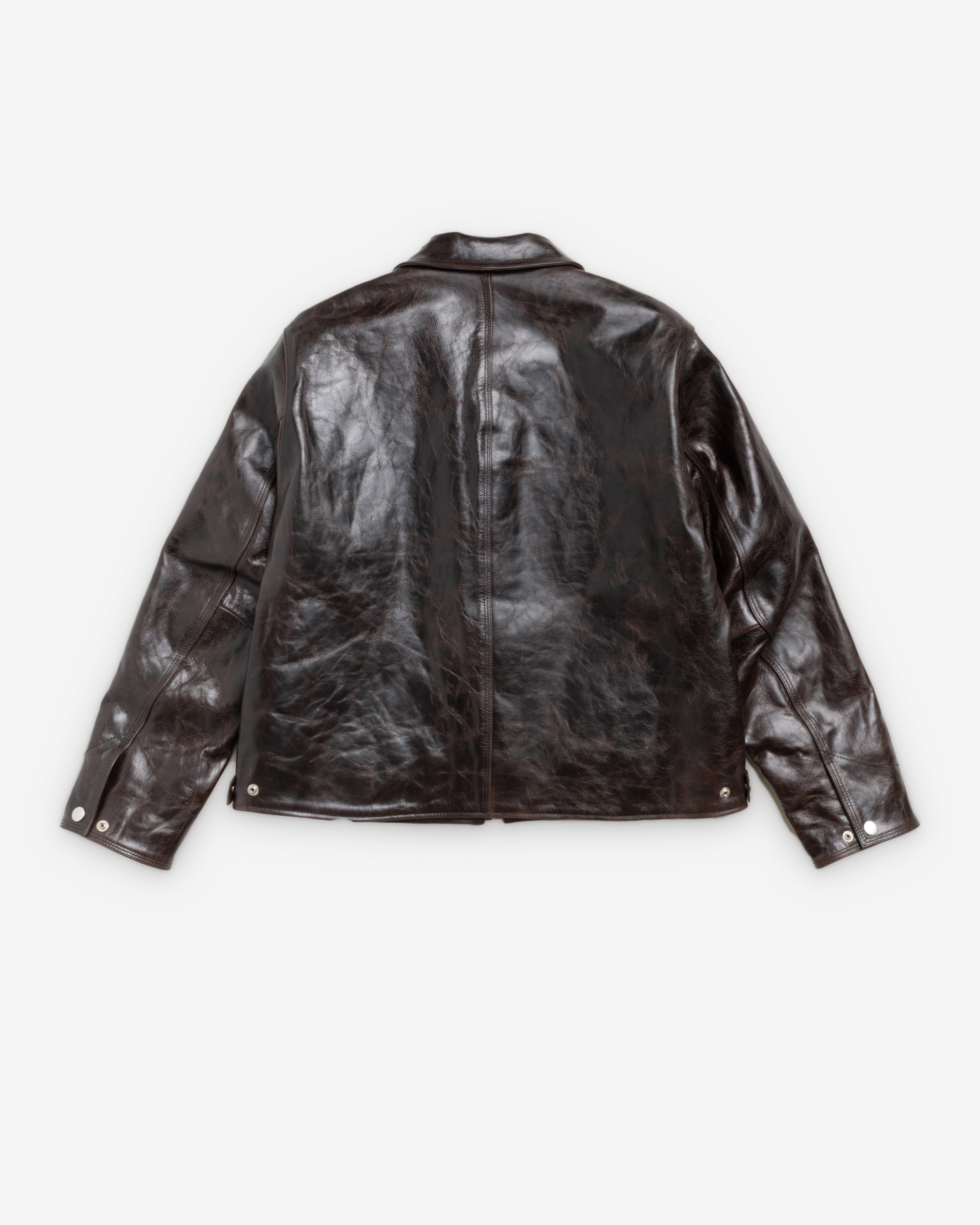 Stüssy - Men's Garage Jacket Leather - (Brown)