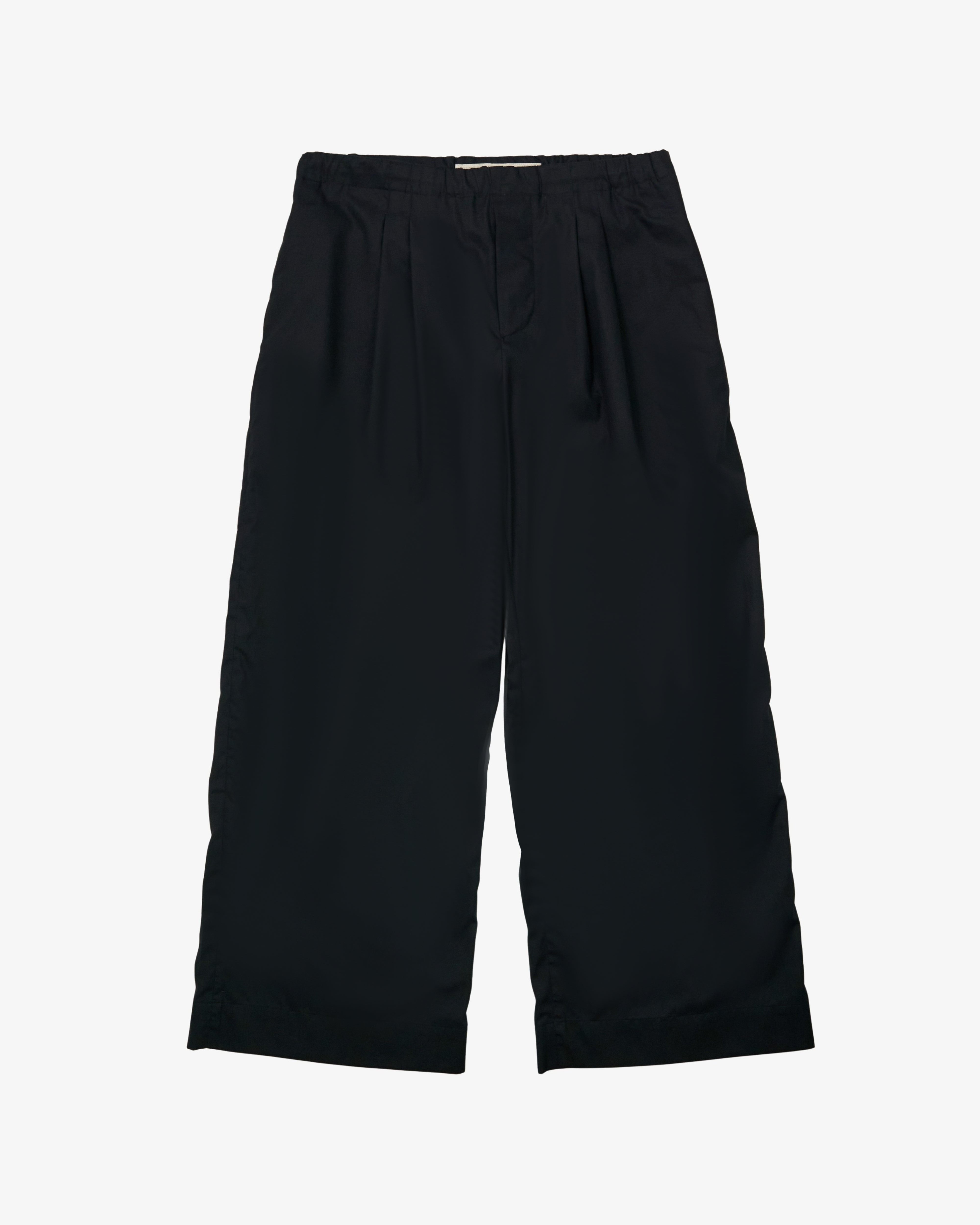 META CAMPANIA COLLECTIVE - Men's Trace Pleated Light Cotton Popeline Trousers - (Black)