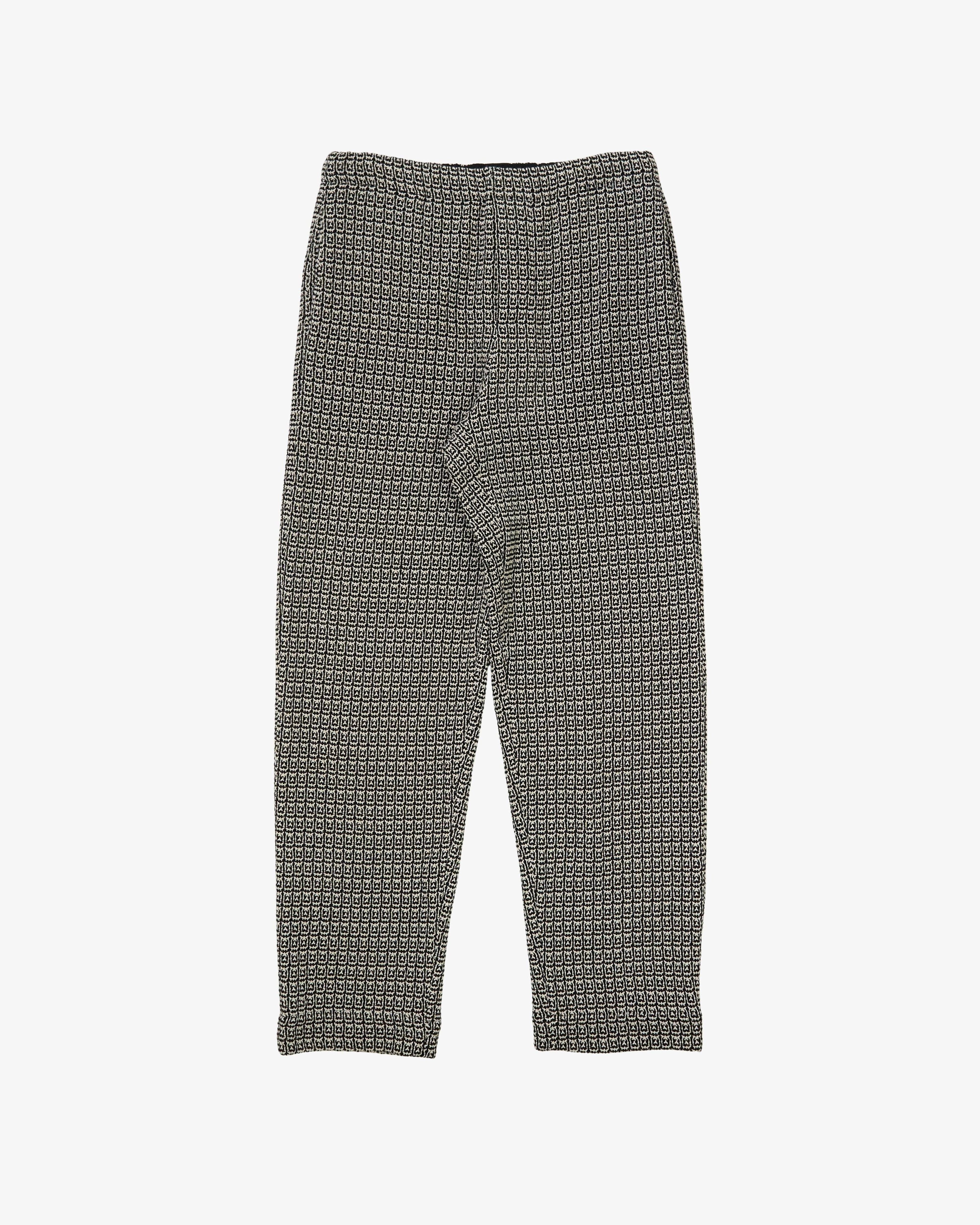 META CAMPANIA COLLECTIVE - Men's Ed Slim Unlined Macrame Cotton Drawstring Trousers - (Checks)