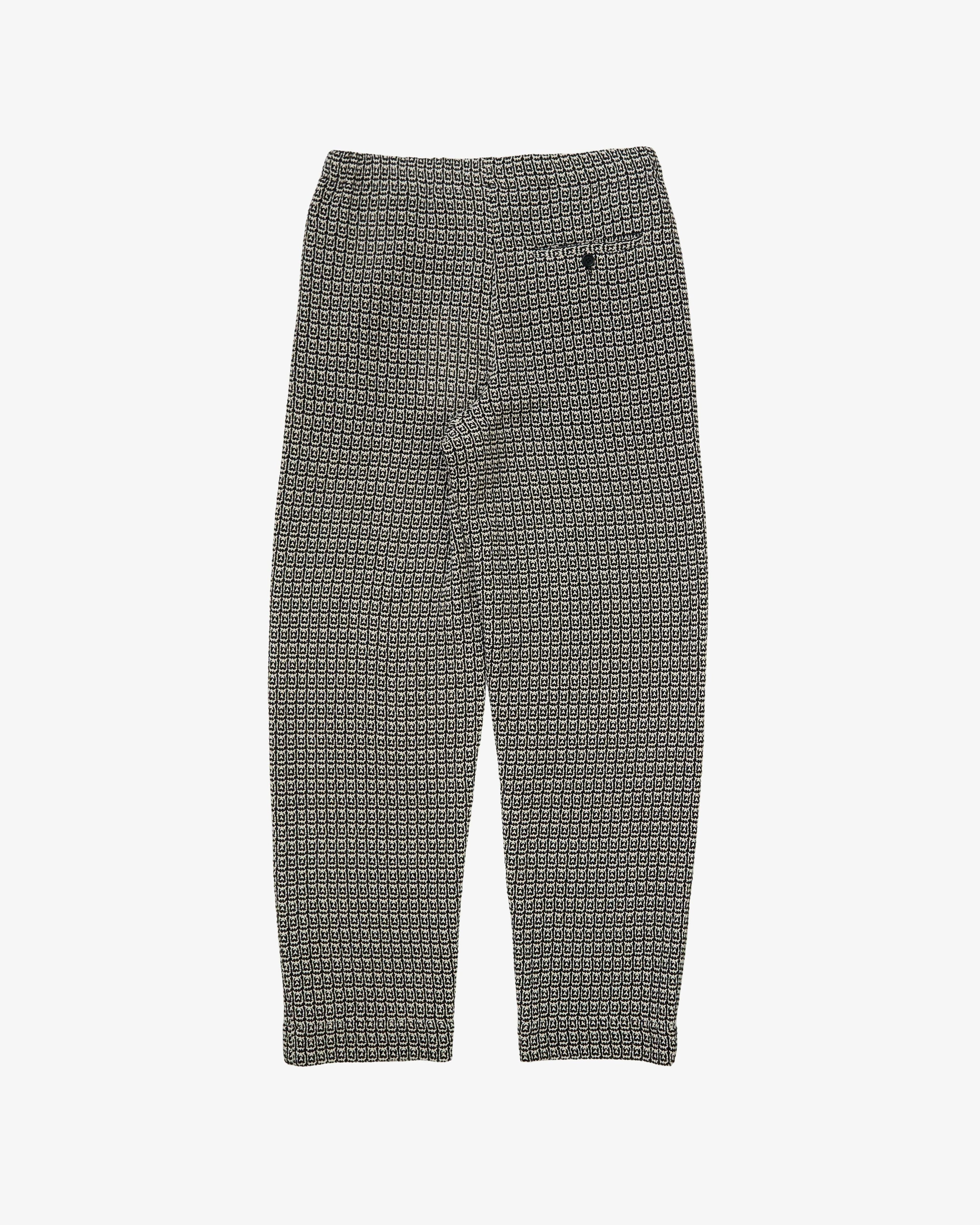META CAMPANIA COLLECTIVE - Men's Ed Slim Unlined Macrame Cotton Drawstring Trousers - (Checks)