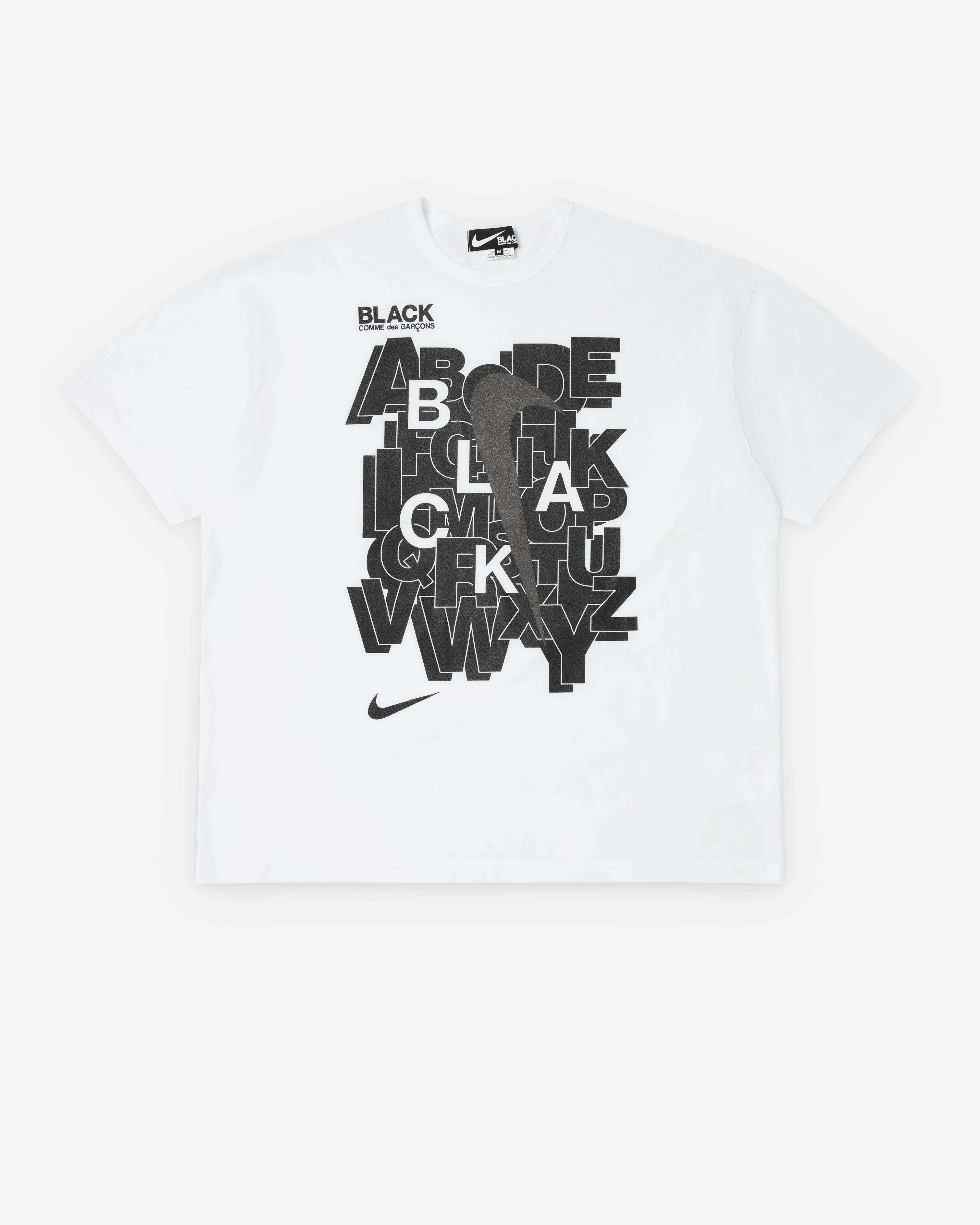 CDG Black Collection Black Comme des Garçons - Men's Vertical Swoosh T-Shirt - (White)