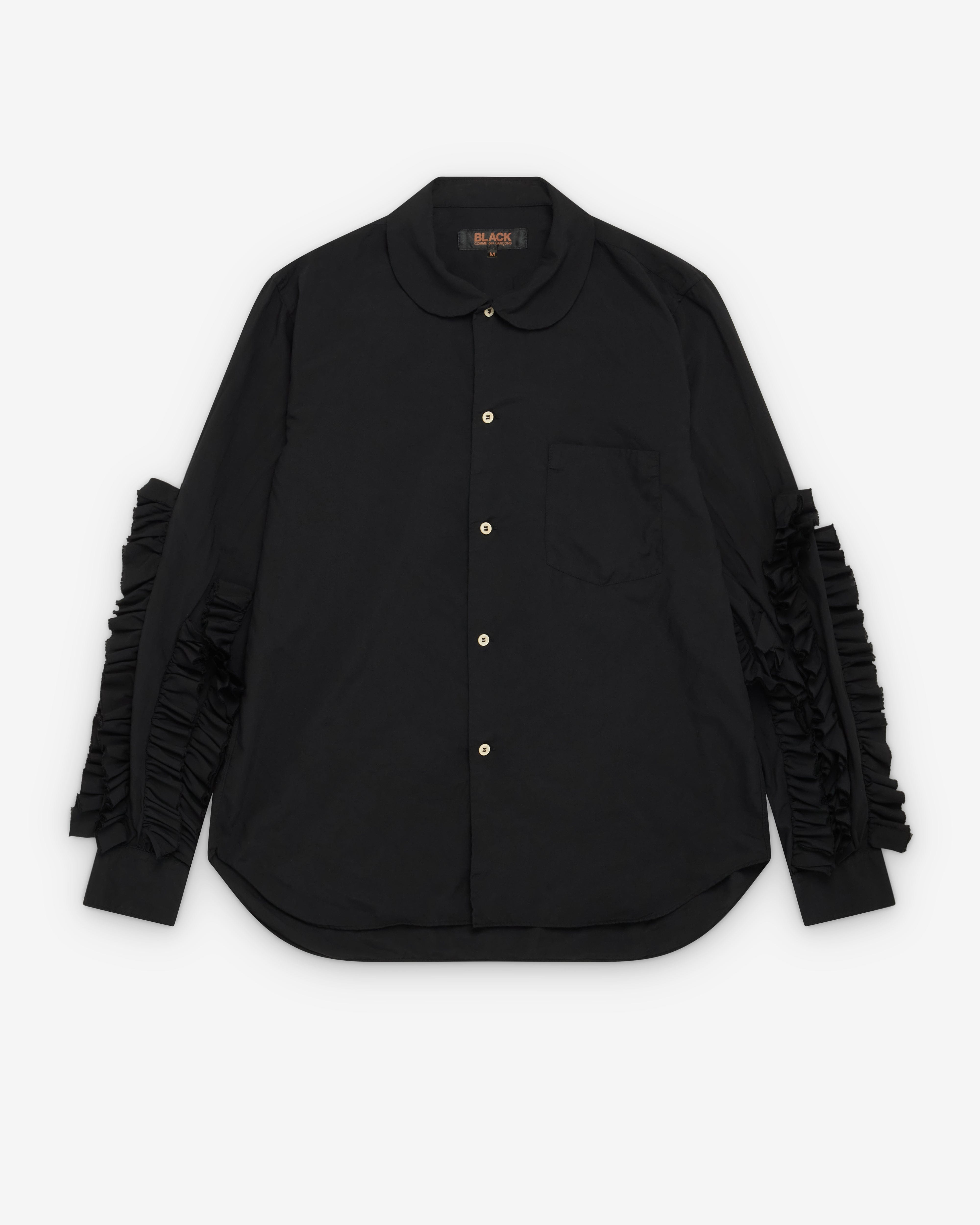 CDG Black Collection Black Comme des Garçons - Men's Ruffle Sleeve Long Sleeve Shirt - (Black)