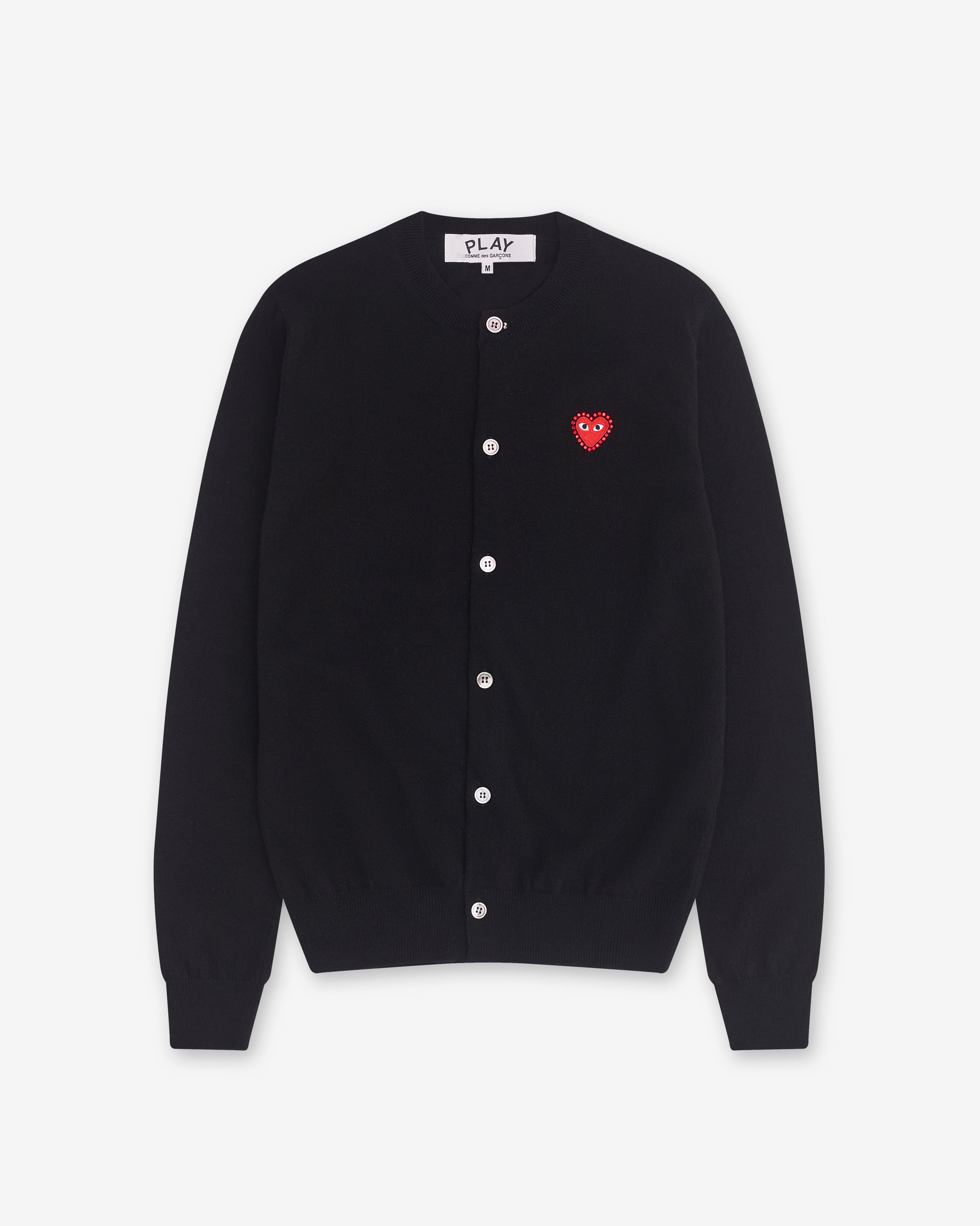 Play - Rhinestone Round-Neck Cardigan - (Black)