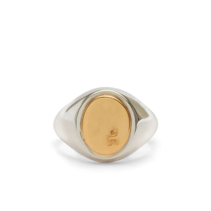 Bunney - Oval Signet Ring - (Sterling Silver / Yellow Gold)