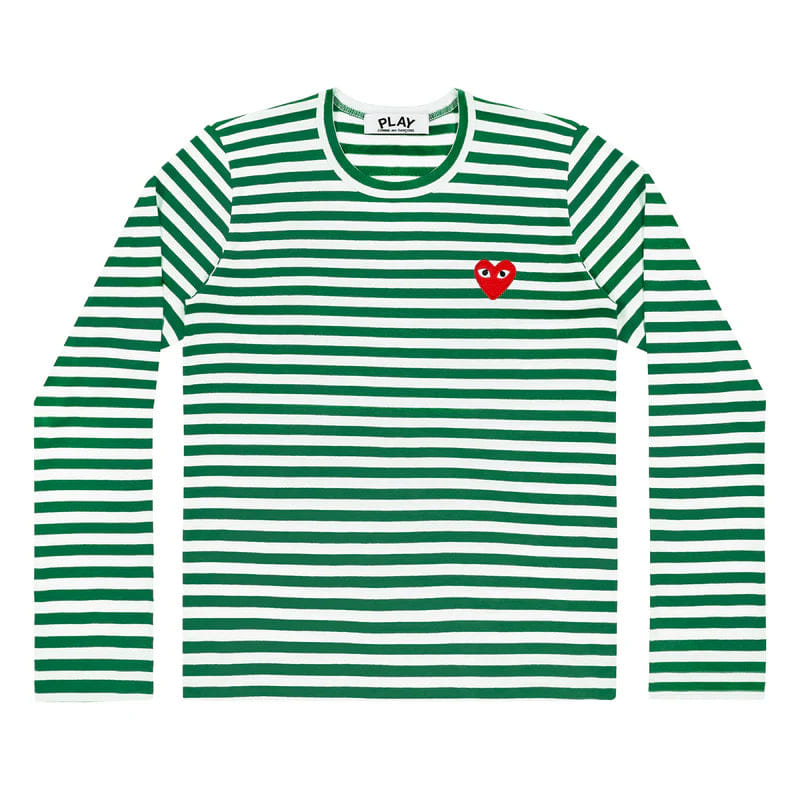 Play - Unisex's Striped T-Shirt - (Green/White)