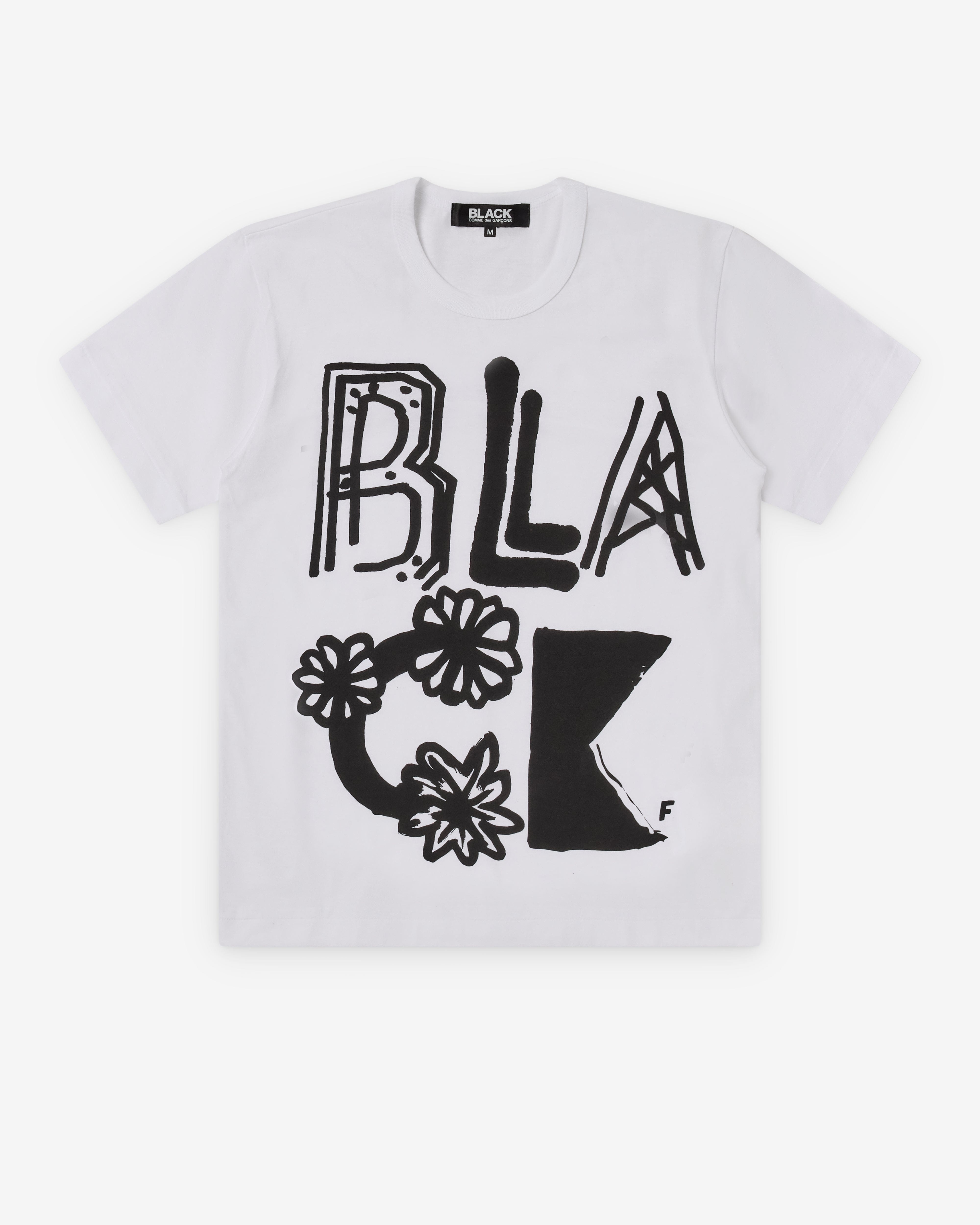 CDG Black Collection Black Comme des Garçons - Men's Black Flower T-Shirt - (White)