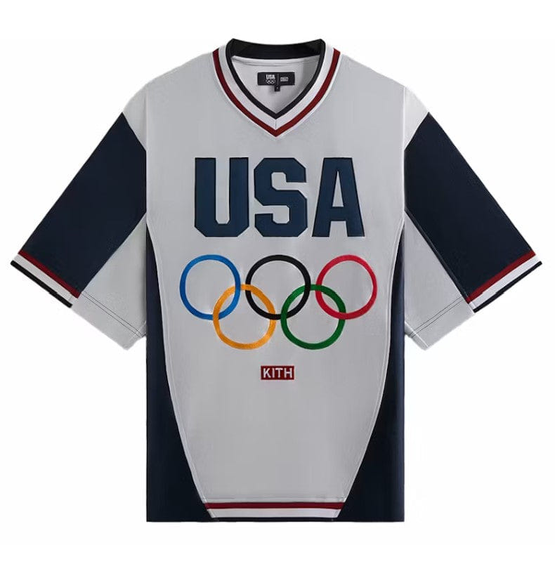 Kith Team USA Faille Jersey Warmup Shirt White