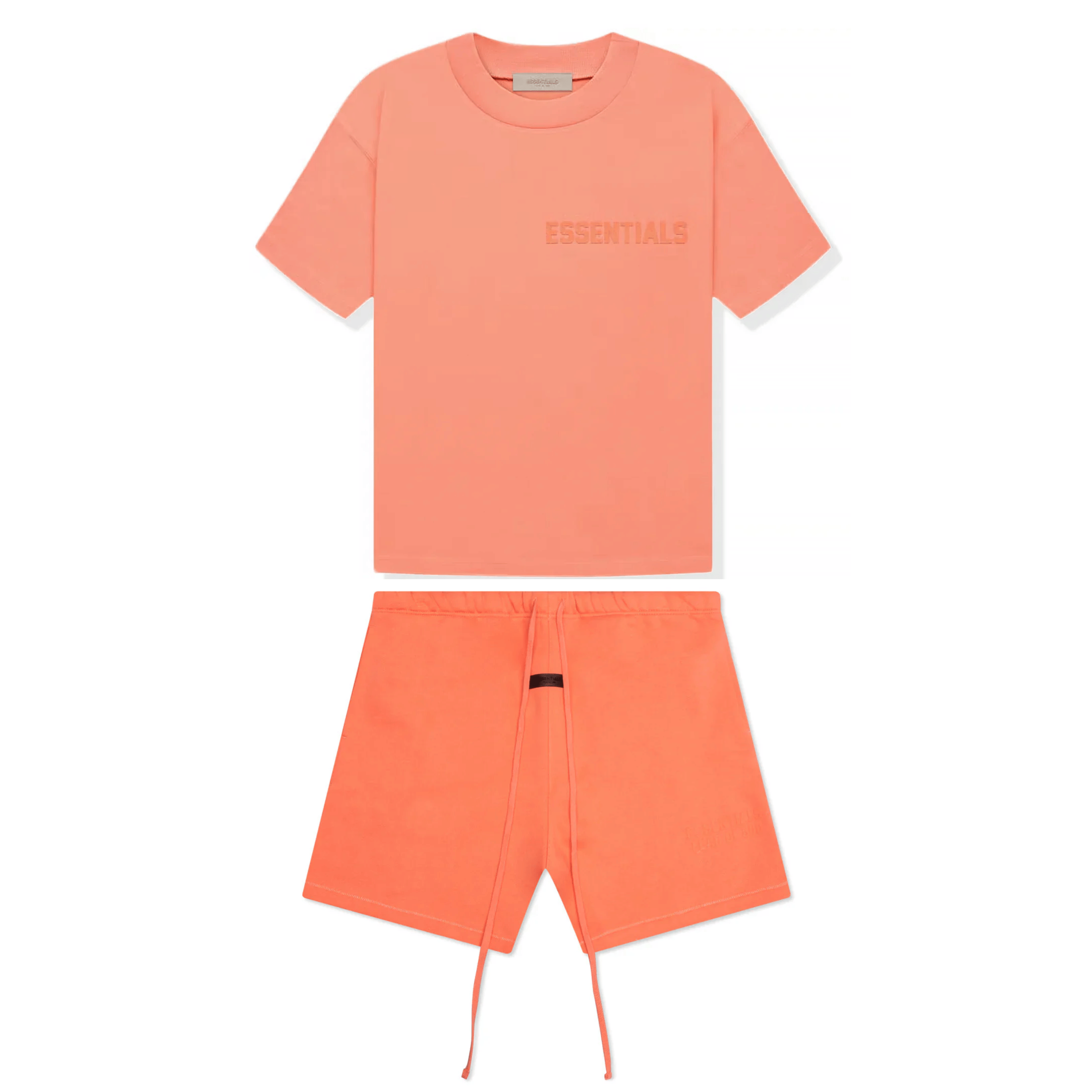 Fear Of God Essentials Bundle Completo Tee + Sweatshorts Coral