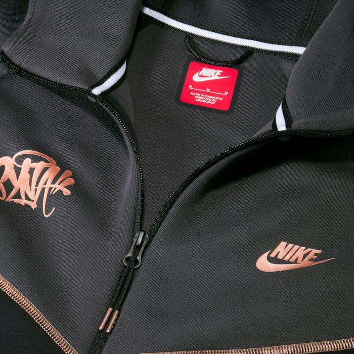 Nike Sportswear Tech Fleece x Central Cee Syna Full Zip Hoodie Black Metallic Red Bronze