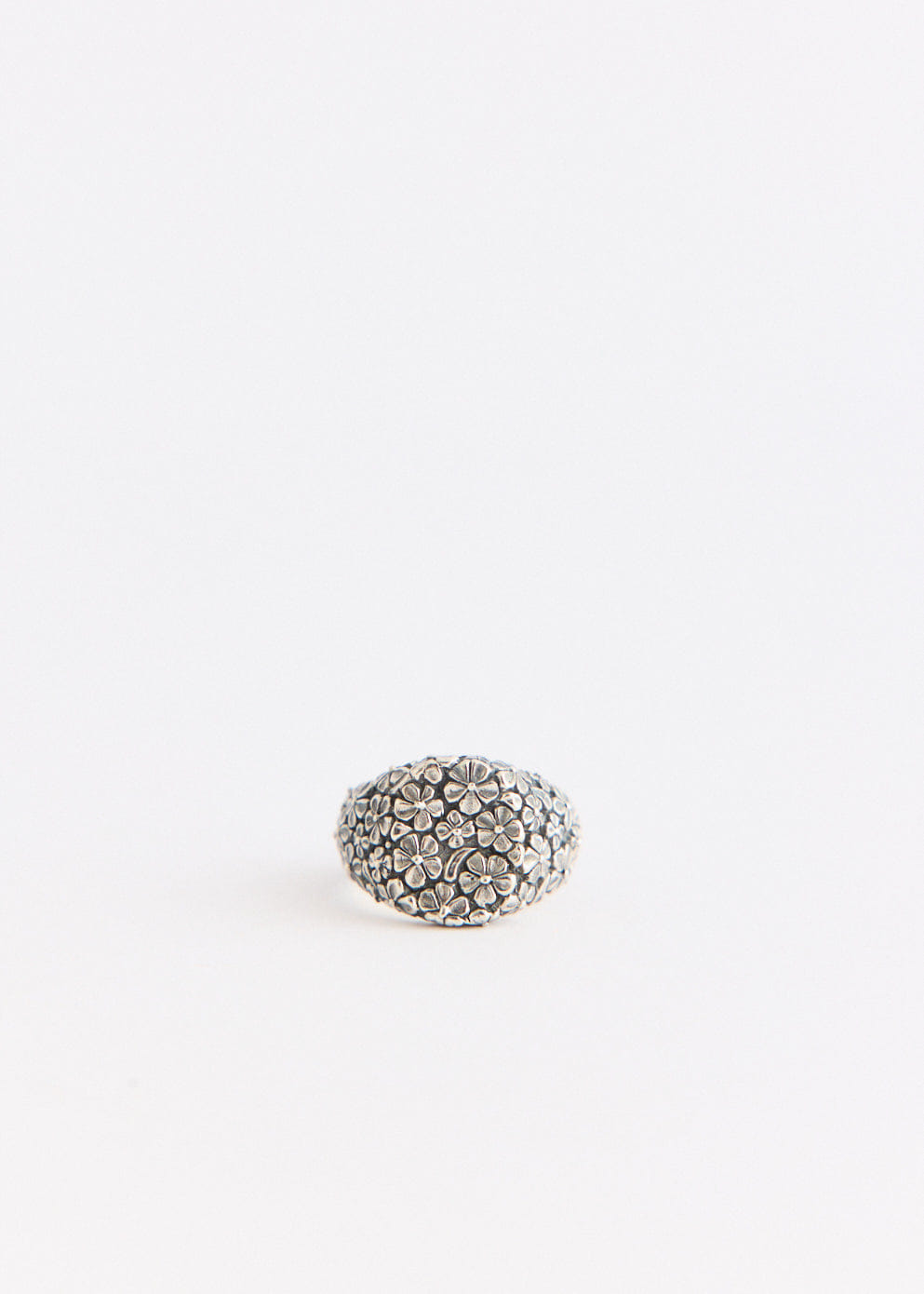 Maple Floral Oval Signet Ring