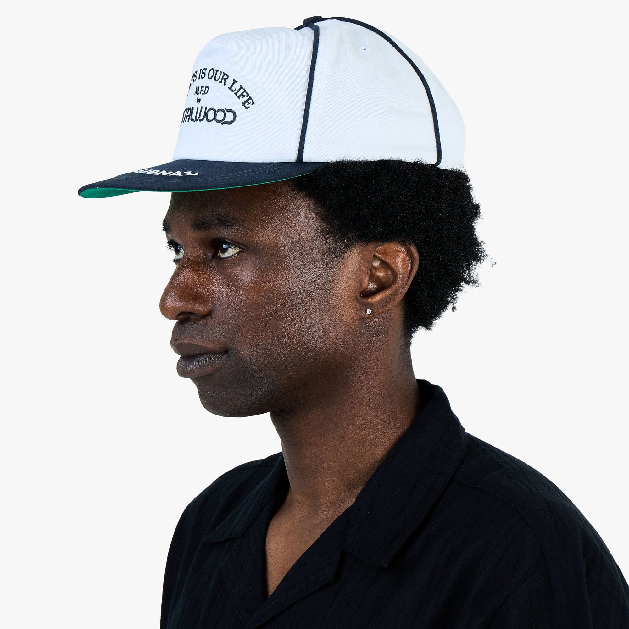 Metalwood Professional Piping Snapback Hat / White