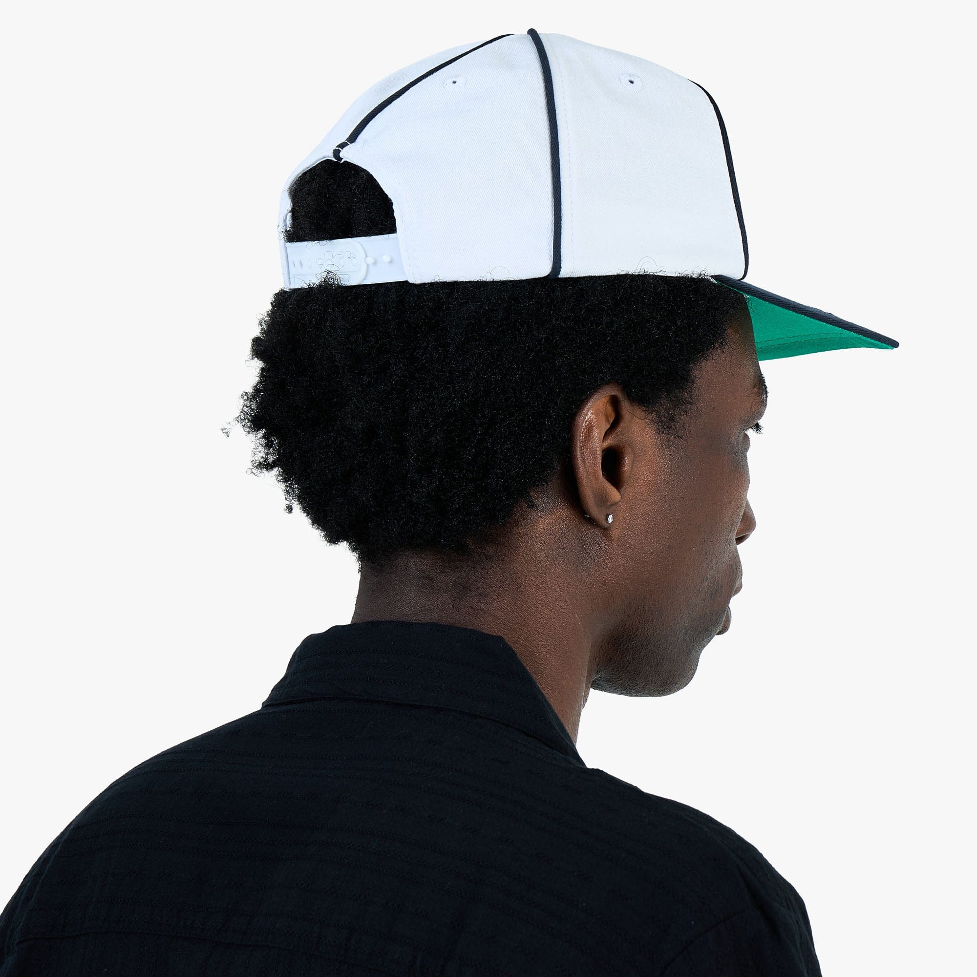 Metalwood Professional Piping Snapback Hat / White