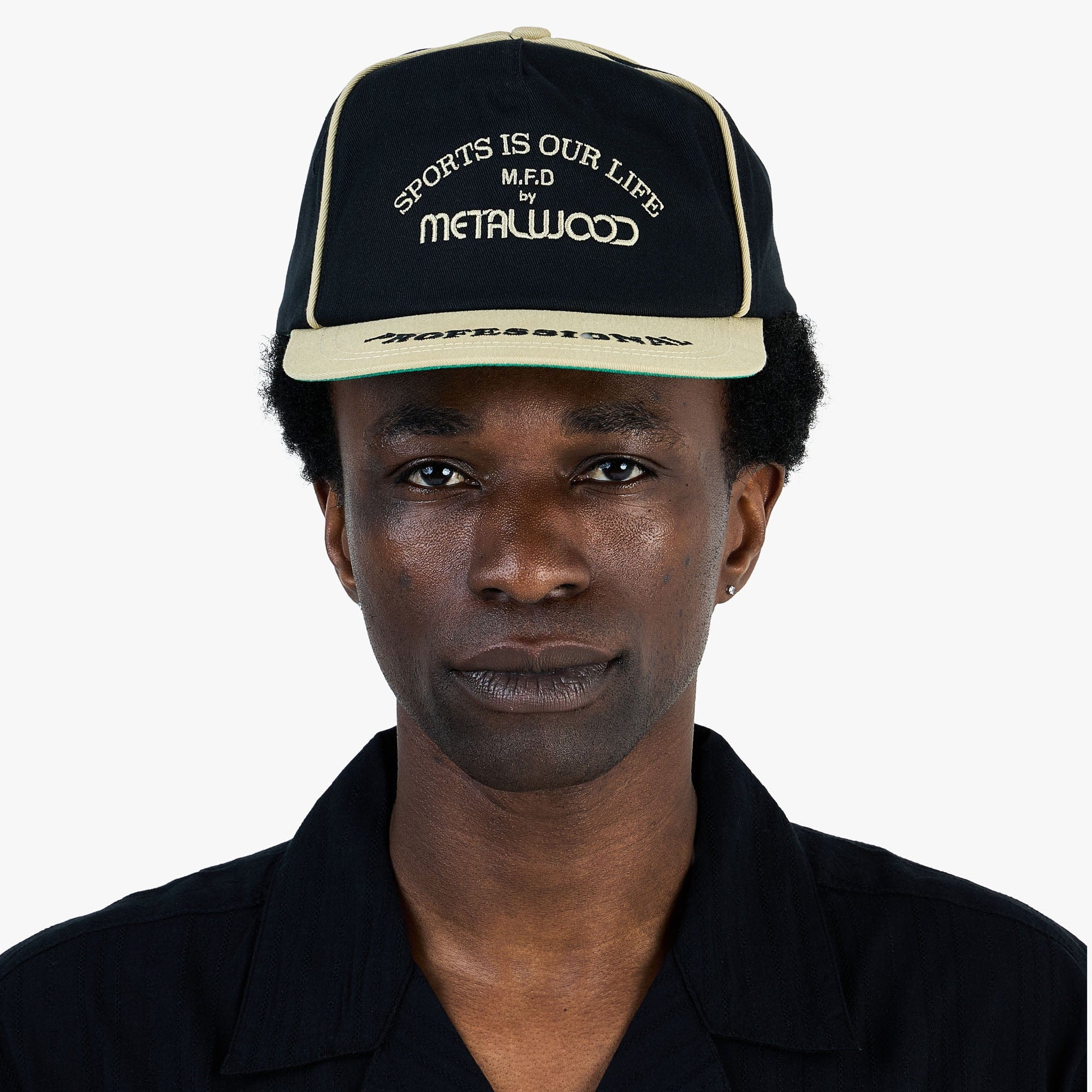 Metalwood Professional Piping Snapback Hat / Black