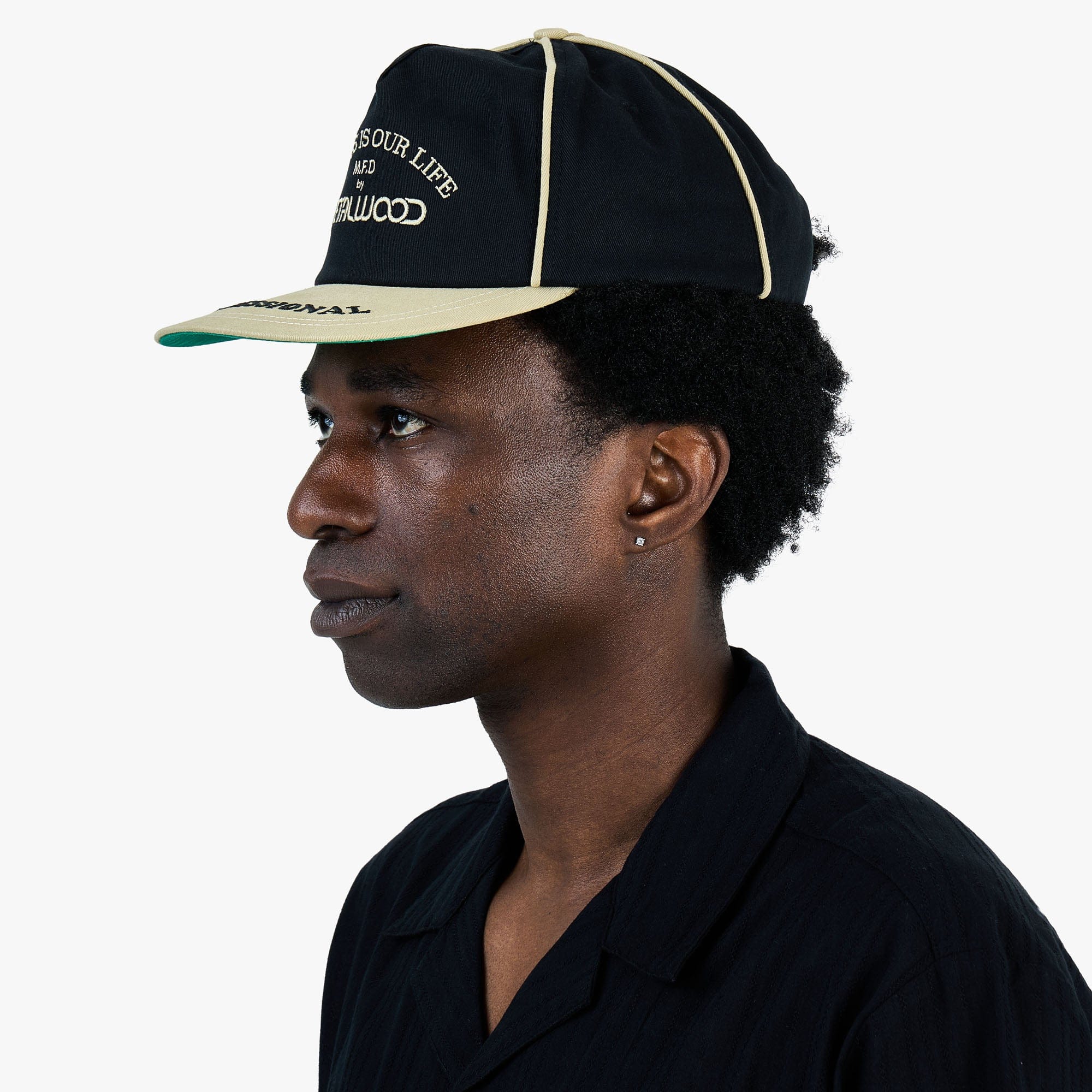 Metalwood Professional Piping Snapback Hat / Black