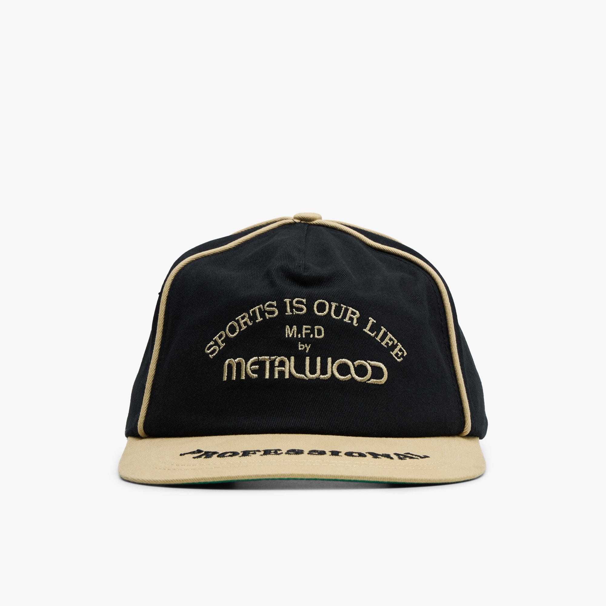Metalwood Professional Piping Snapback Hat / Black