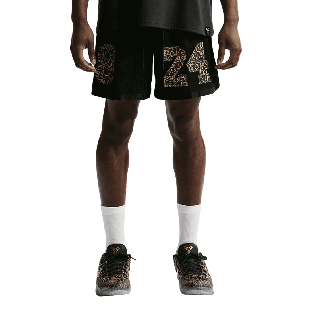Nike KOBE 8.24. BASKETBALL SHORTS BLACK / METALLIC GOLD
