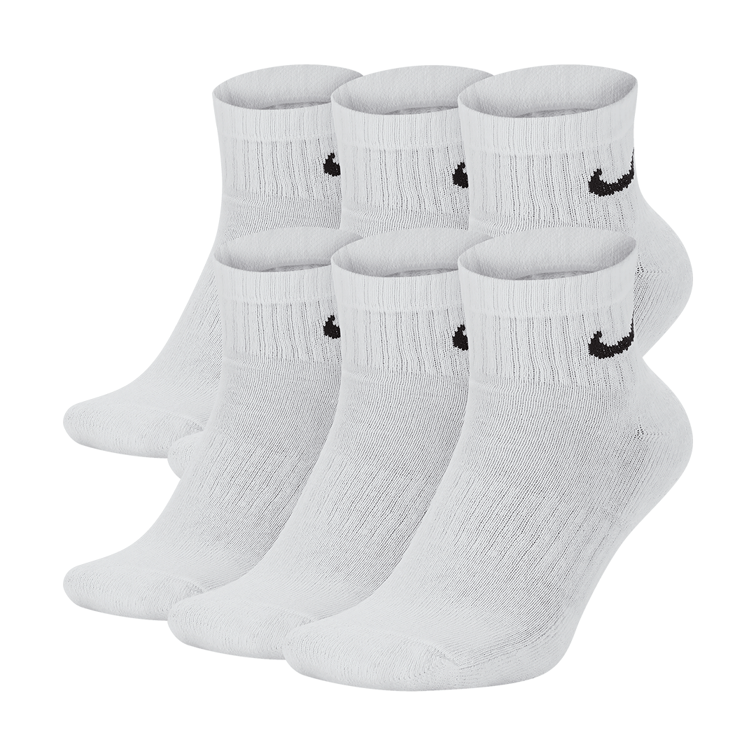NIKE EVERYDAY CUSHIONED ANKLE SOCKS WHITE / BLACK
