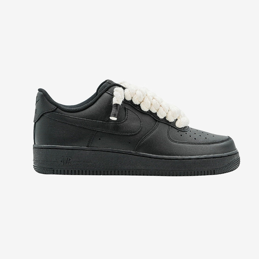 Nike Air Force 1 Black Rope Laces Custom Beige