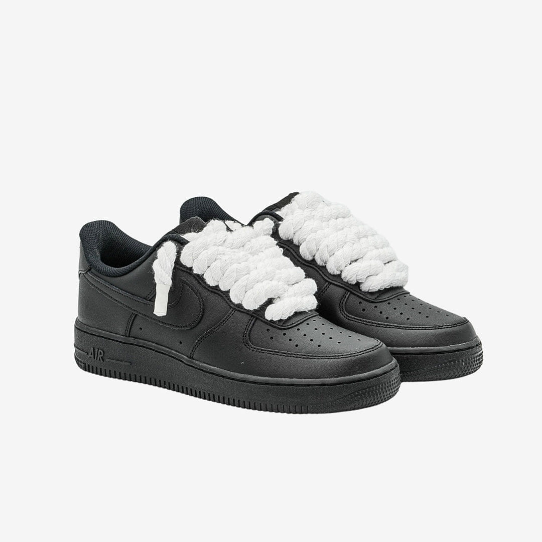 Nike Air Force 1 Black Rope Laces Custom White