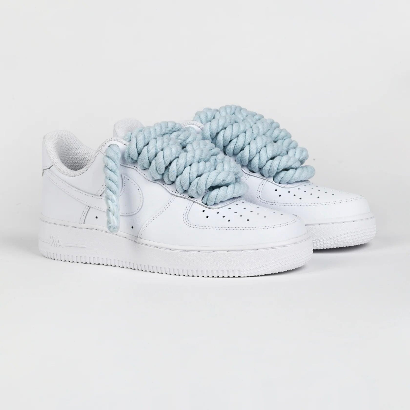 Nike Air Force 1 Rope Laces Custom Azzurre