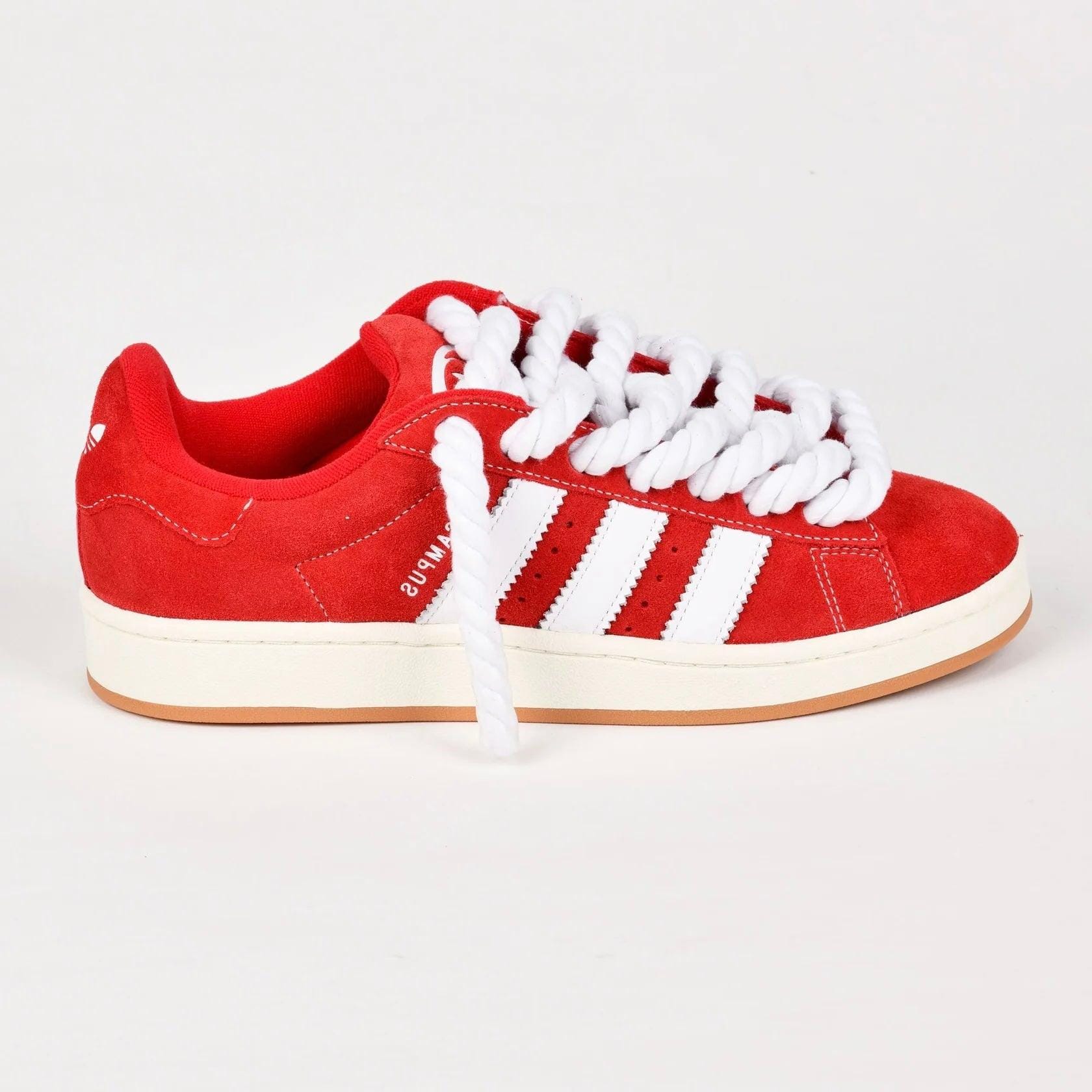 adidas Red Adidas Campus 00 Rope Laces Custom White