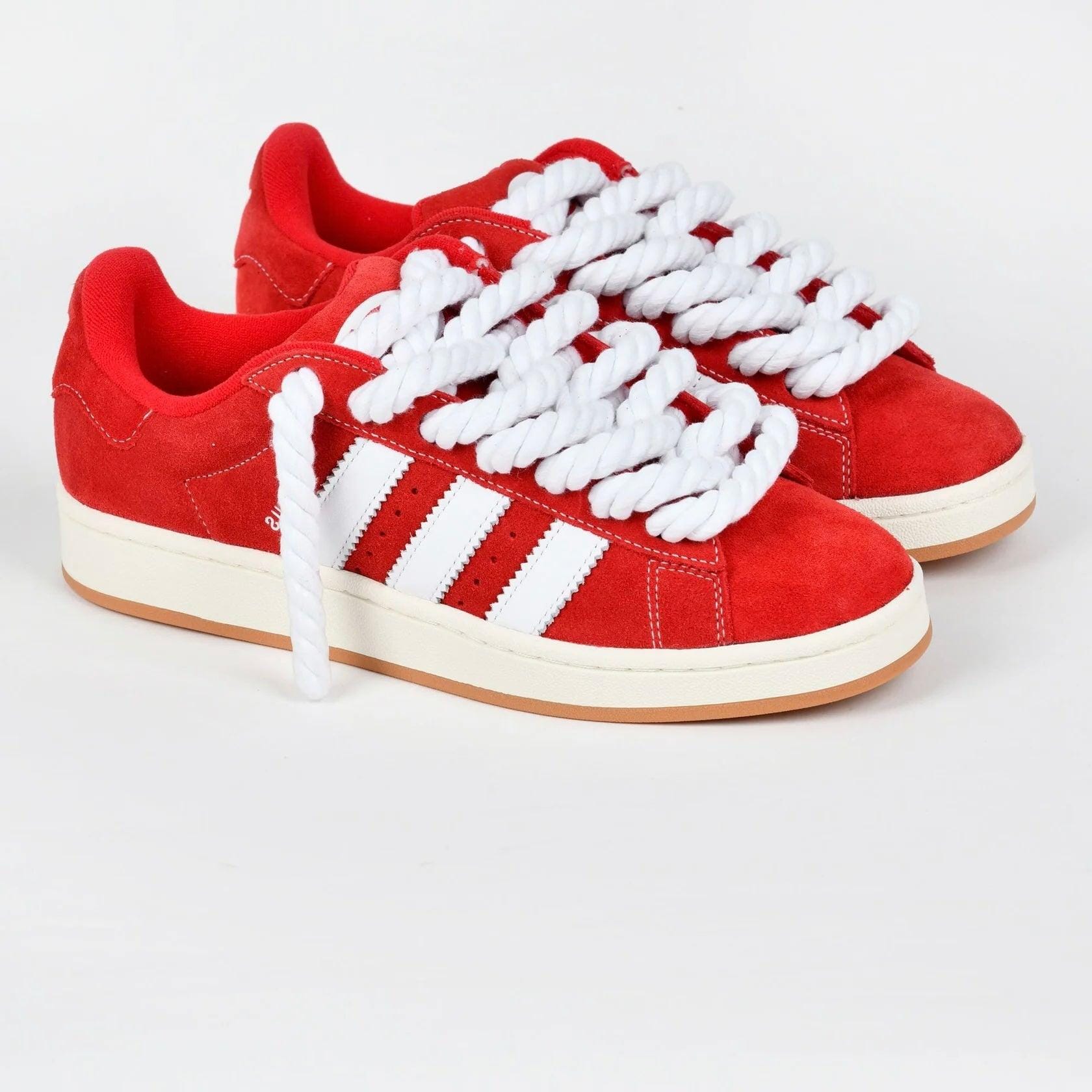 adidas Red Adidas Campus 00 Rope Laces Custom White