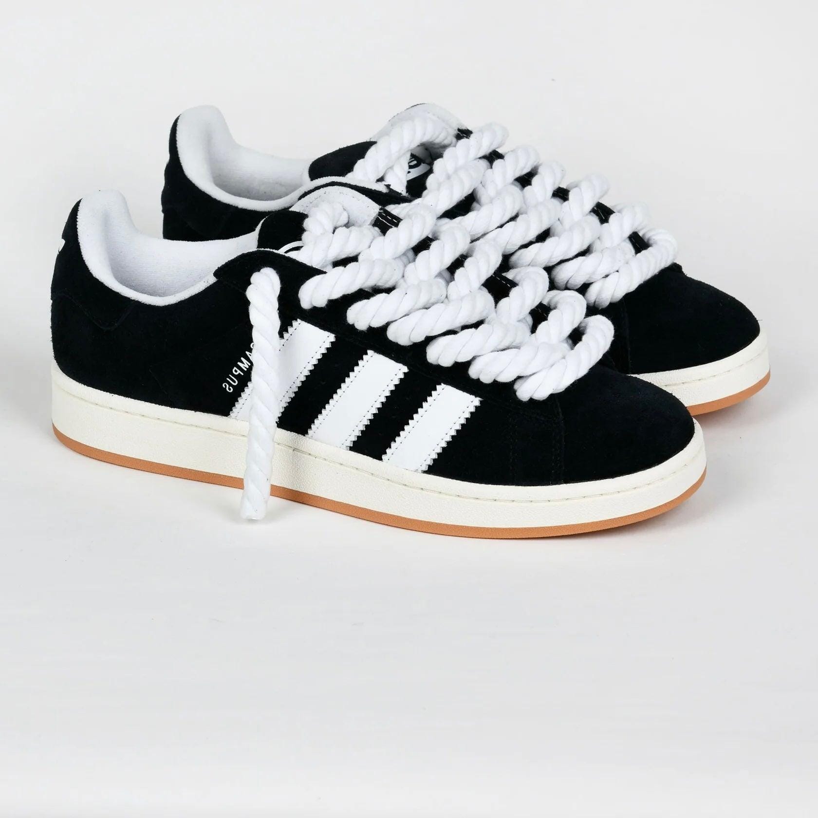 adidas Black Adidas Campus 00 Rope Laces Custom WHITE