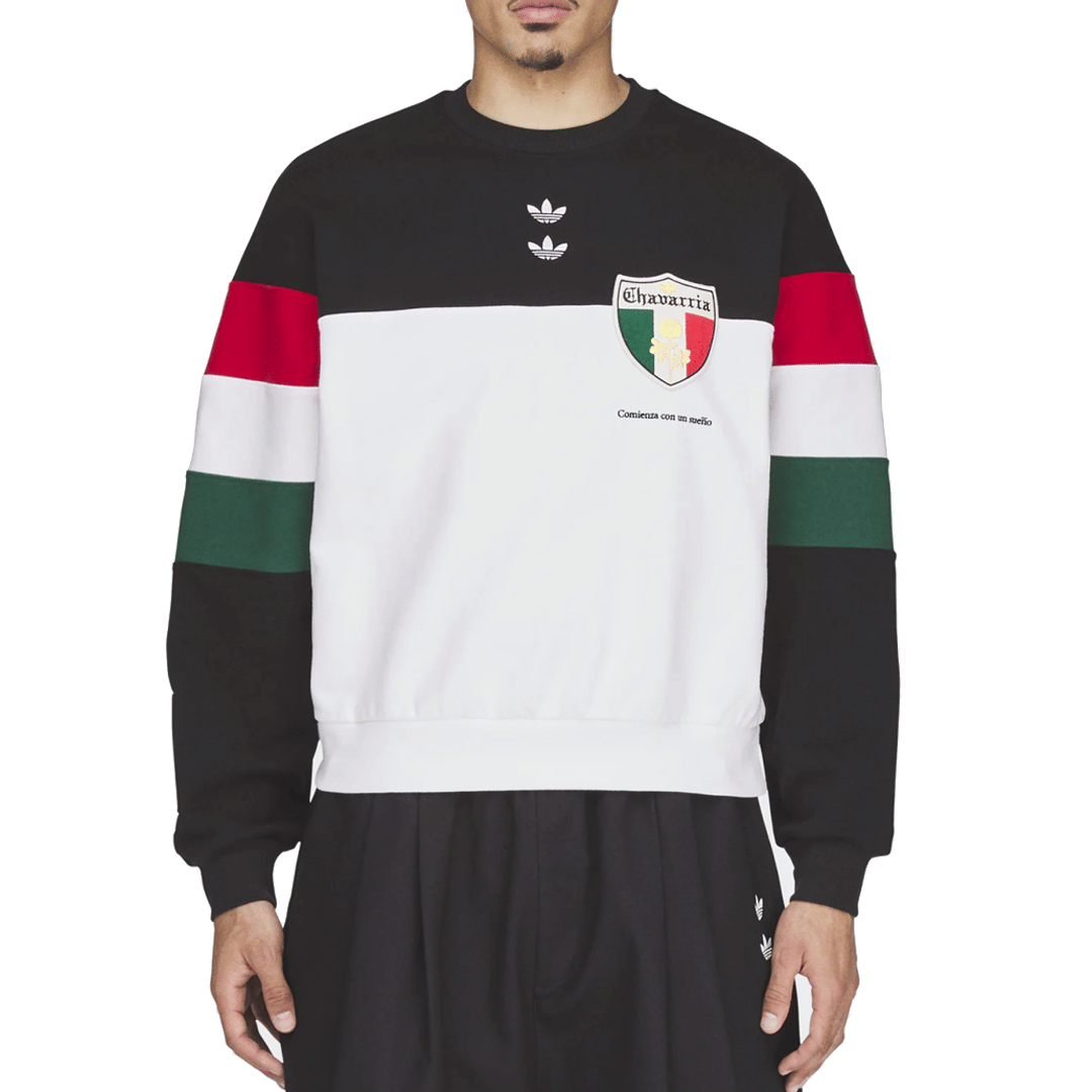 adidas CHAVARRIA FLEECE CREWNECK SWEATSHIRT BLACK