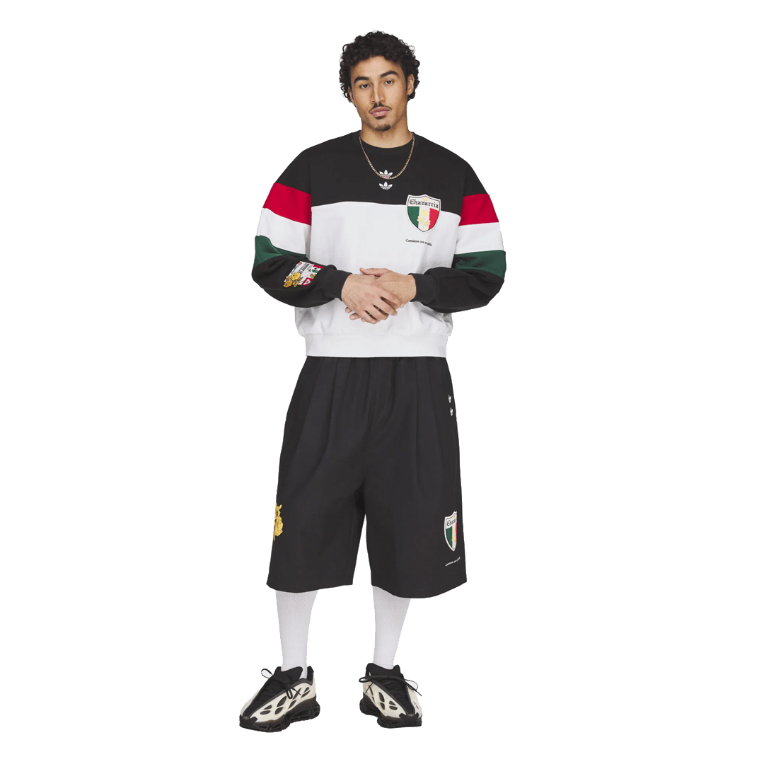 adidas CHAVARRIA FLEECE CREWNECK SWEATSHIRT BLACK