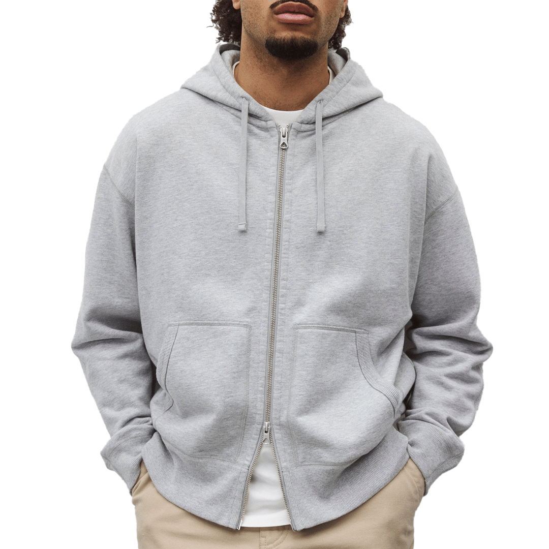 REIGNING CHAMP MIDWEIGHT TERRY RELAXED ZIP HOODIE HEATHER GREY