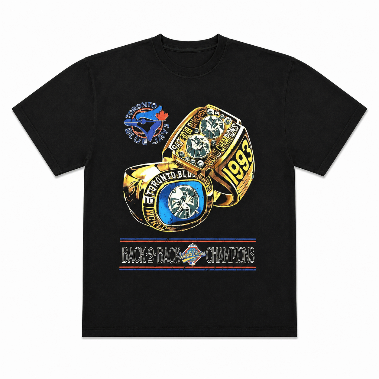CAPITAL COURT BLUE JAYS "1993 WORLD SERIES CHAMPIONS" GRAPHIC TEE BLACK
