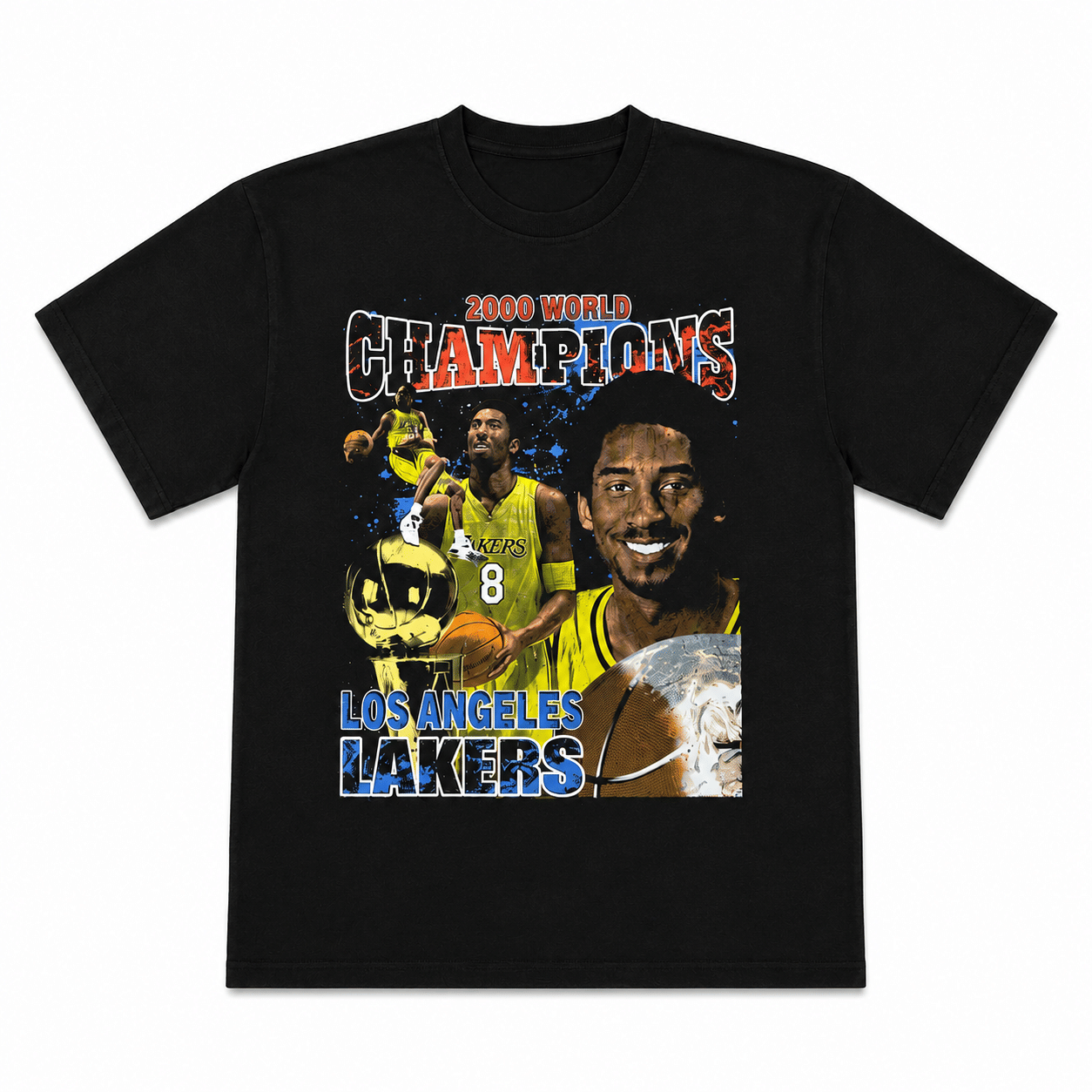 CAPITAL COURT LA LAKERS 2000 WORLD CHAMPIONS GRAPHIC TEE BLACK