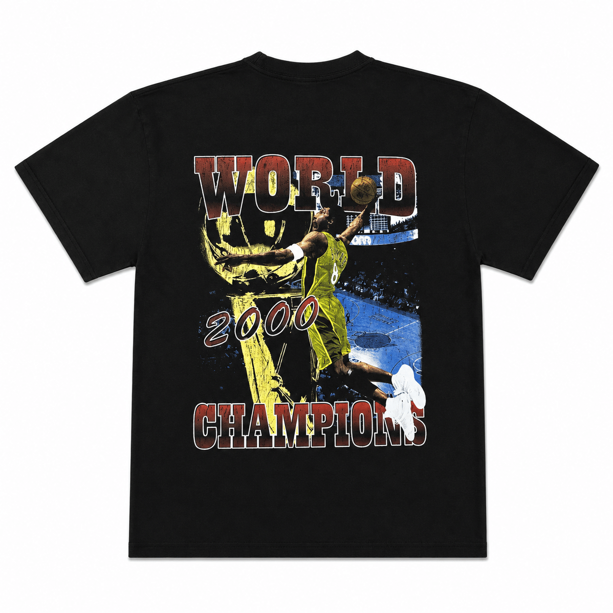 CAPITAL COURT LA LAKERS 2000 WORLD CHAMPIONS GRAPHIC TEE BLACK